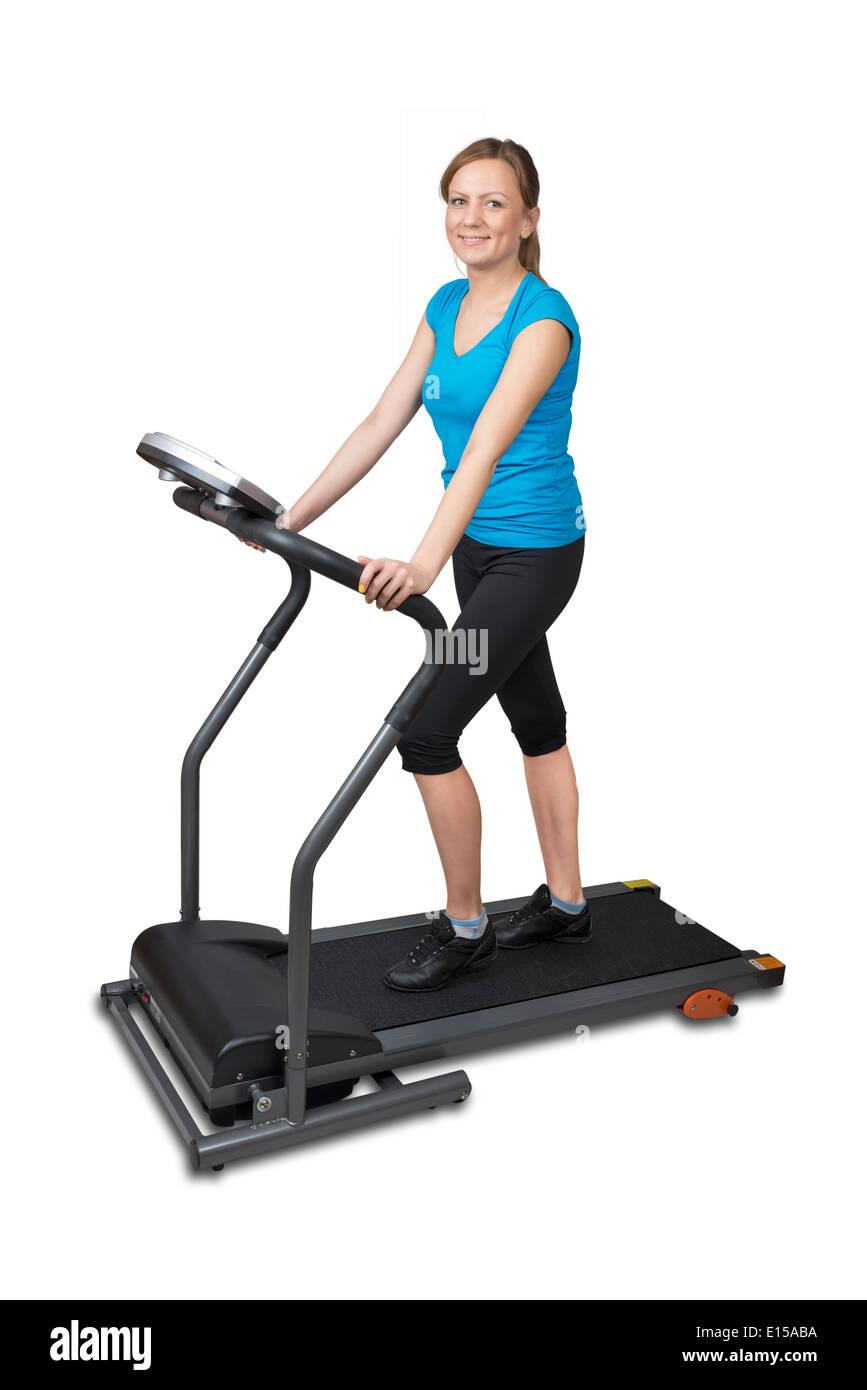Treadmill woman Cut Out Stock Images & Pictures - Alamy