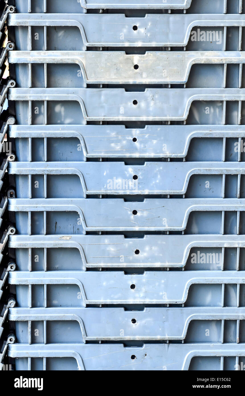 stacks of empty plastic containers Stock Photo - Alamy