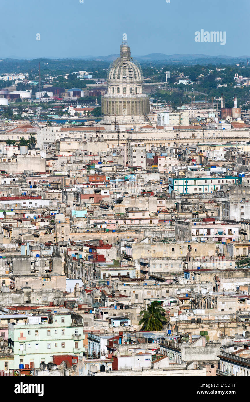 View of historic downtown of Havana, Cuba Stock Photo