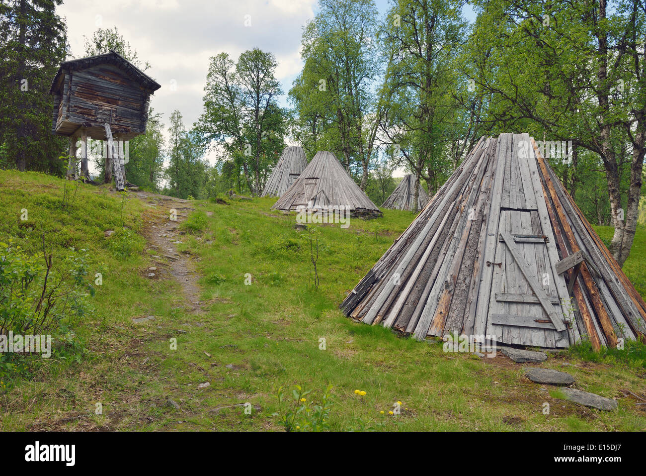 Sweden Vilhelmina Log Cabins And Samian Goahtis In Fatmomakke