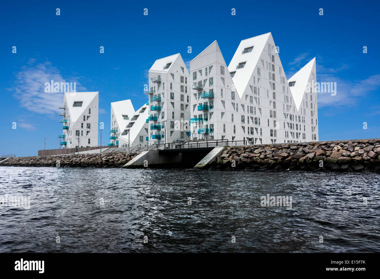 Denmark, Aarhus, view to modern multi-family house Isbjerget Stock Photo