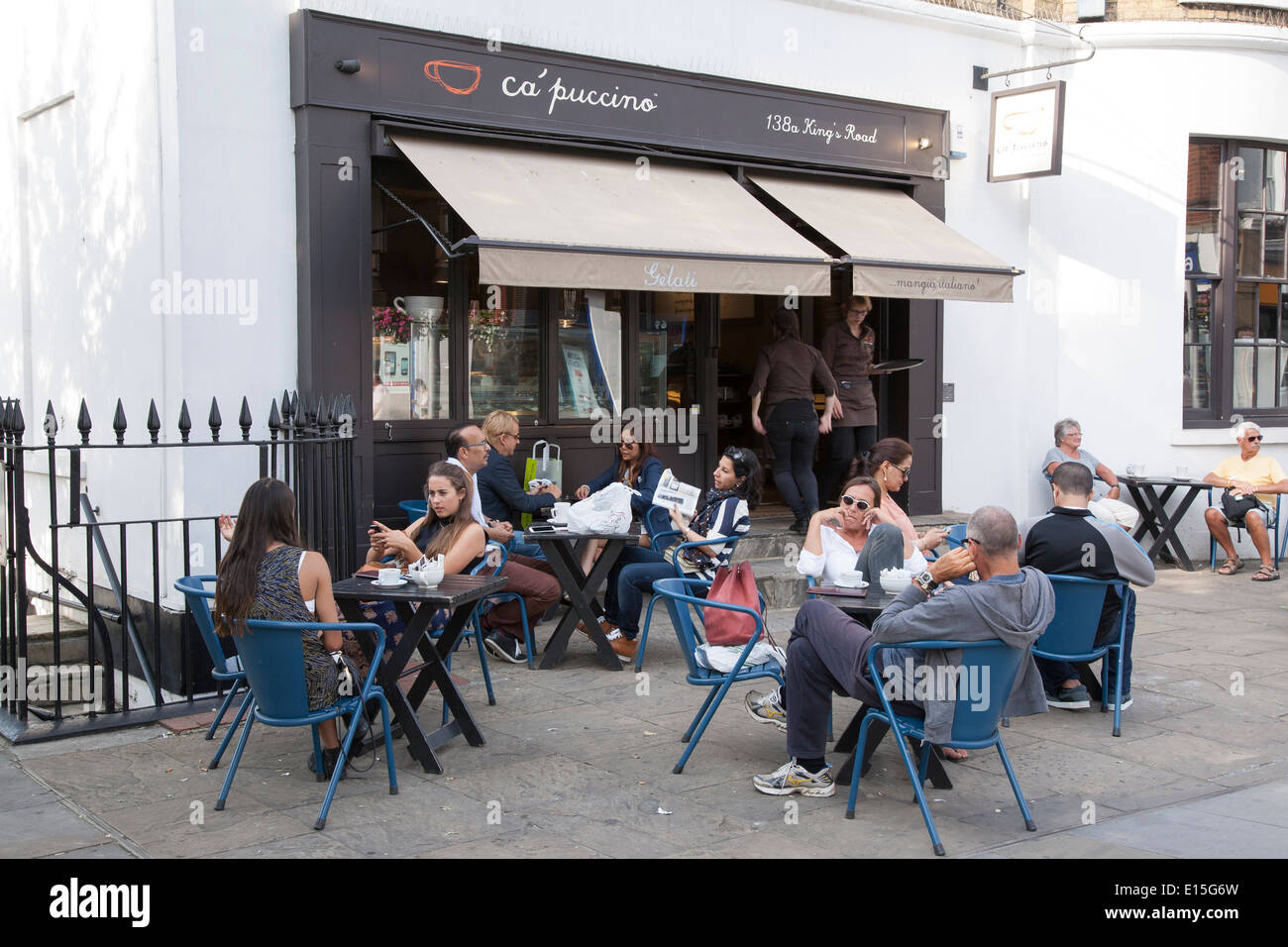 Capuccino Cafe, Kings Road; Chelsea; London; England; UK Stock Photo