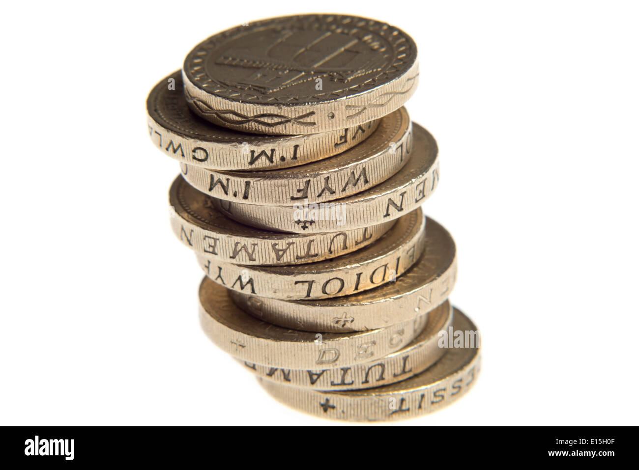 pile of pound coins Stock Photo