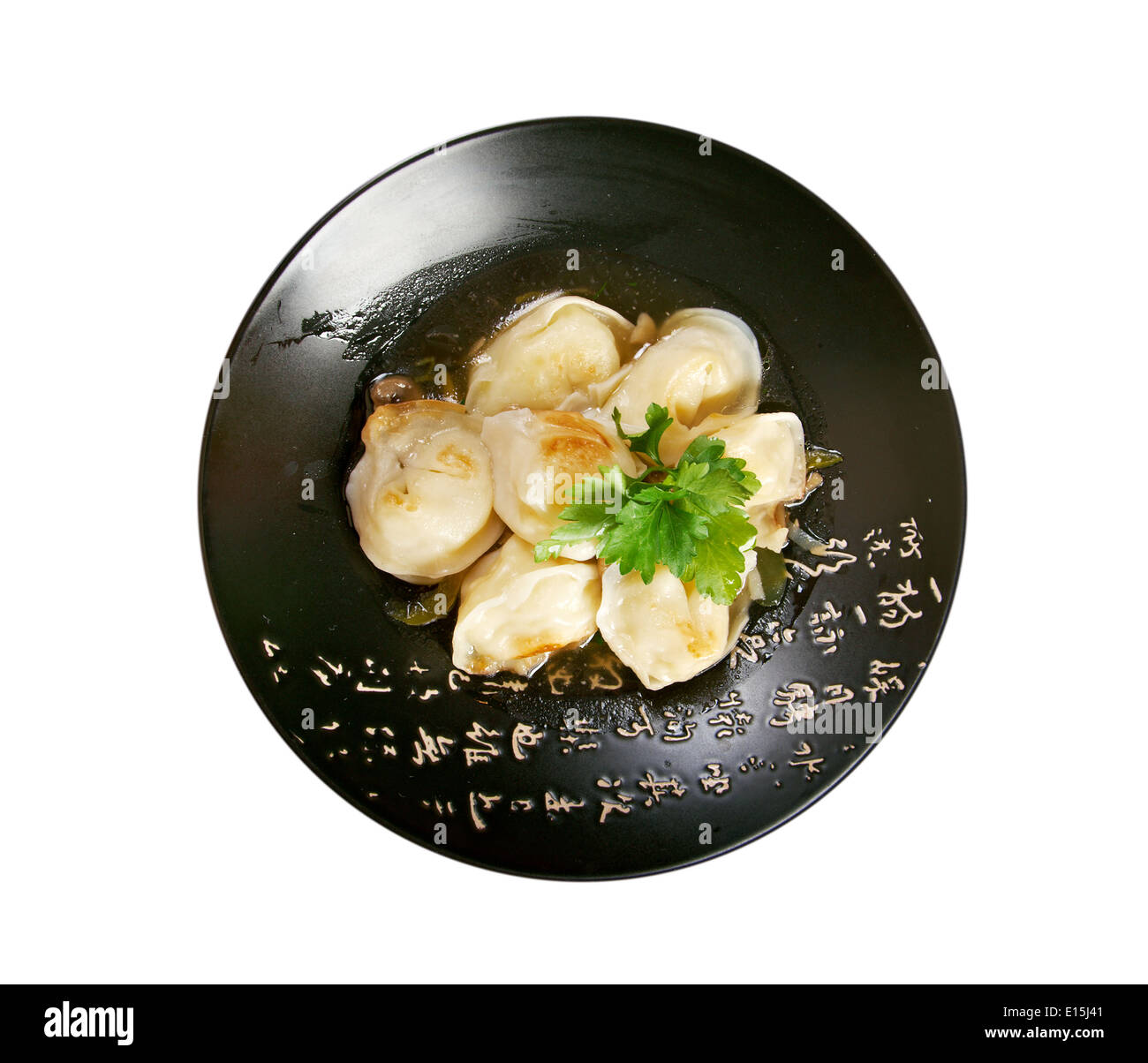 Chinese style .potato and mushrooms dumplings .Dim Sum Stock Photo