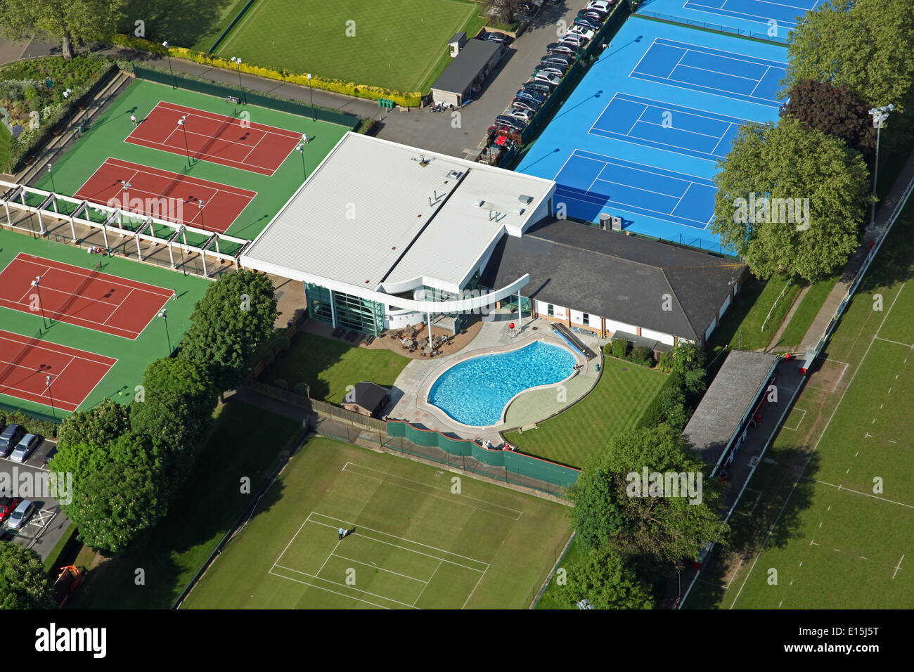 aerial view of The Roehampton Club, a exclusive sports club in Roehampton London Stock Photo