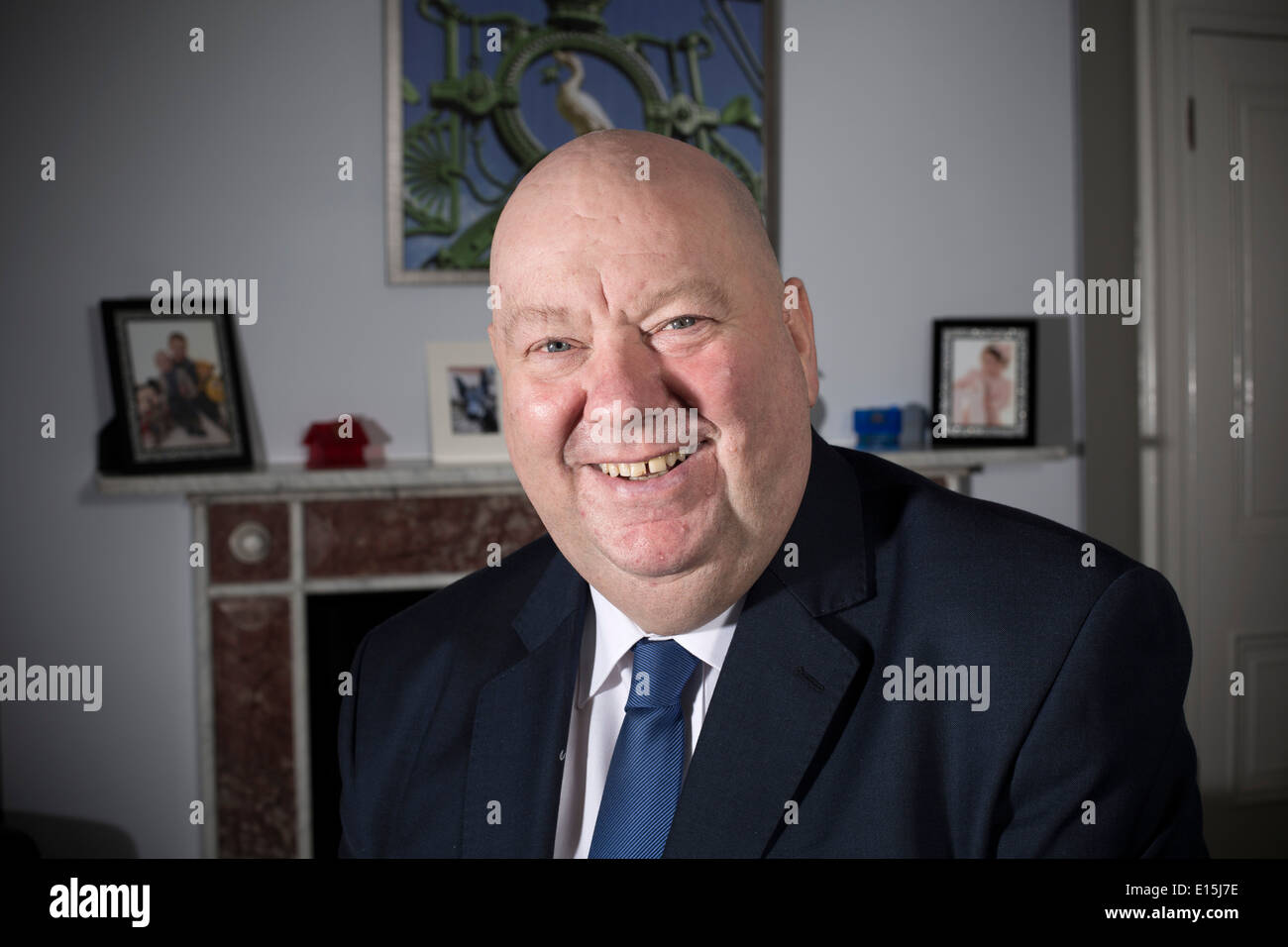The Mayor of Liverpool, Joe Anderson, pictured in his office at the Municipal Buildings in the city. Stock Photo