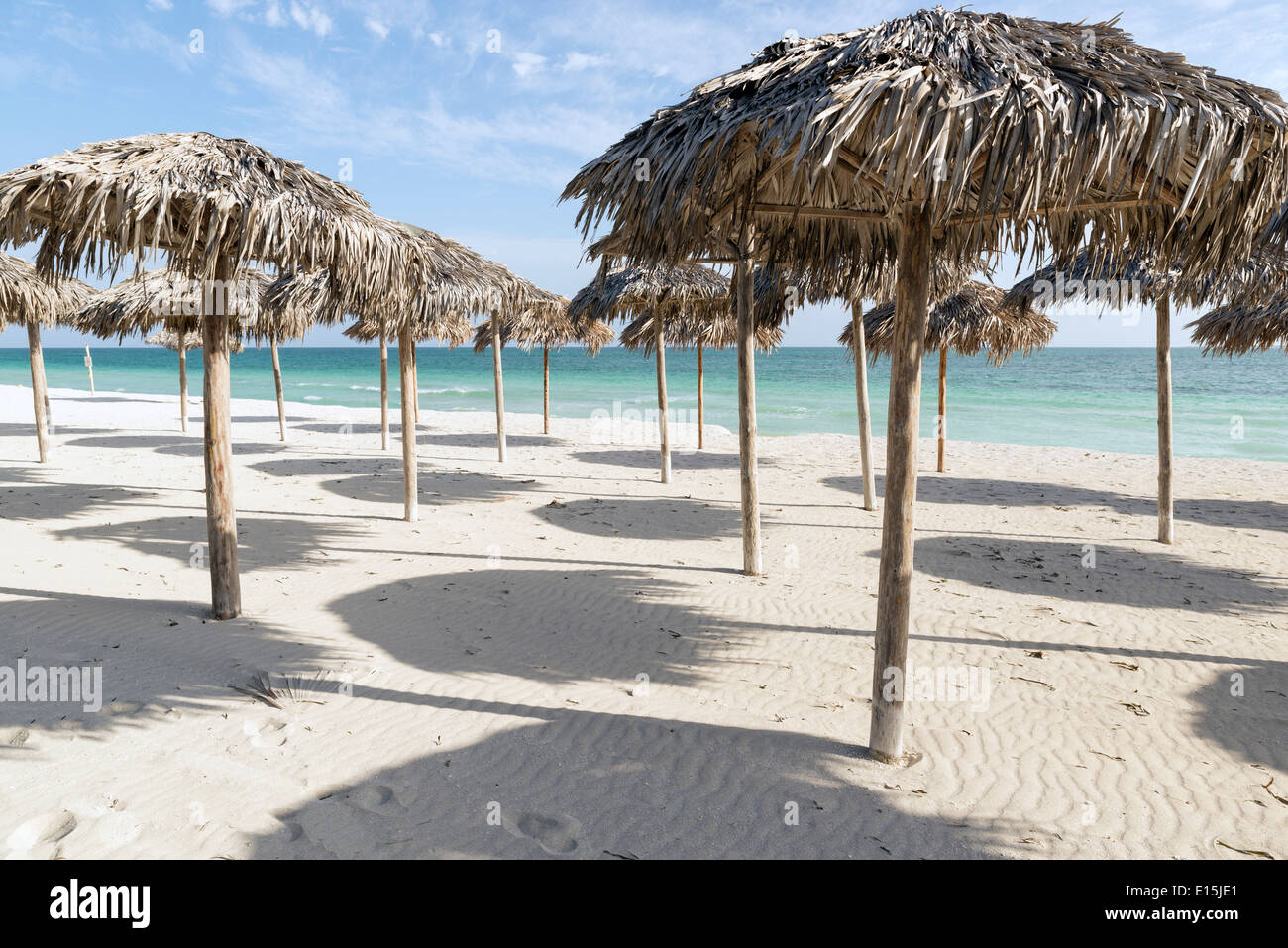 beach umbrella in Varadero, Cuba Stock Photo