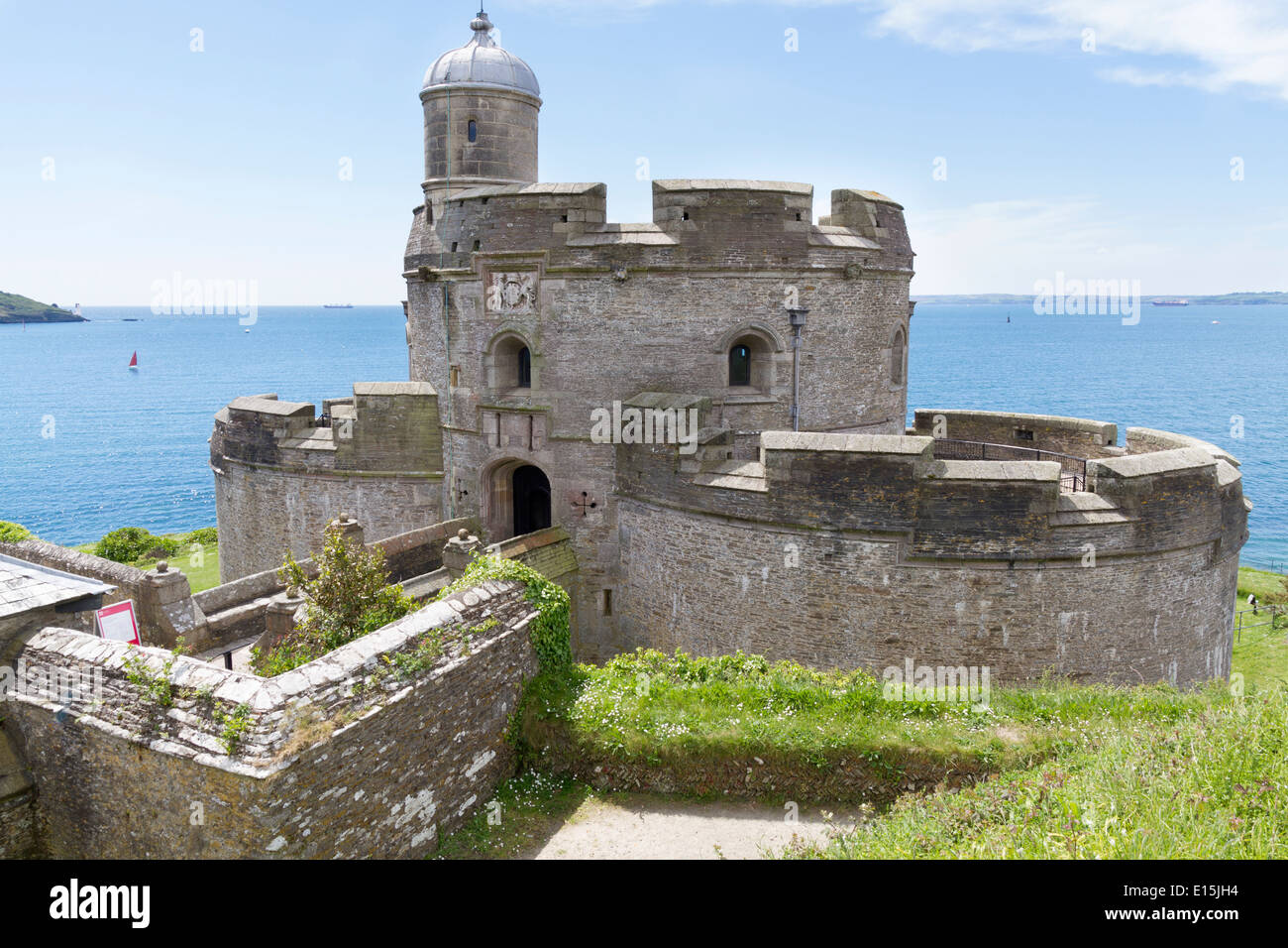 St Mawes Castle in St Mawes Cornwall, which is owned and managed by English Heritage Stock Photo