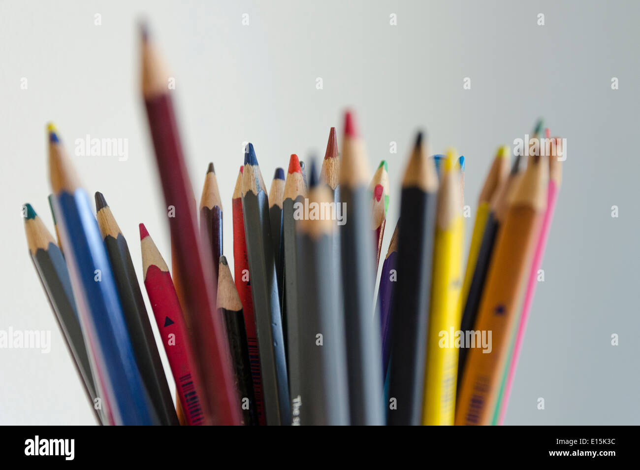 selection of coloured pencils Stock Photo