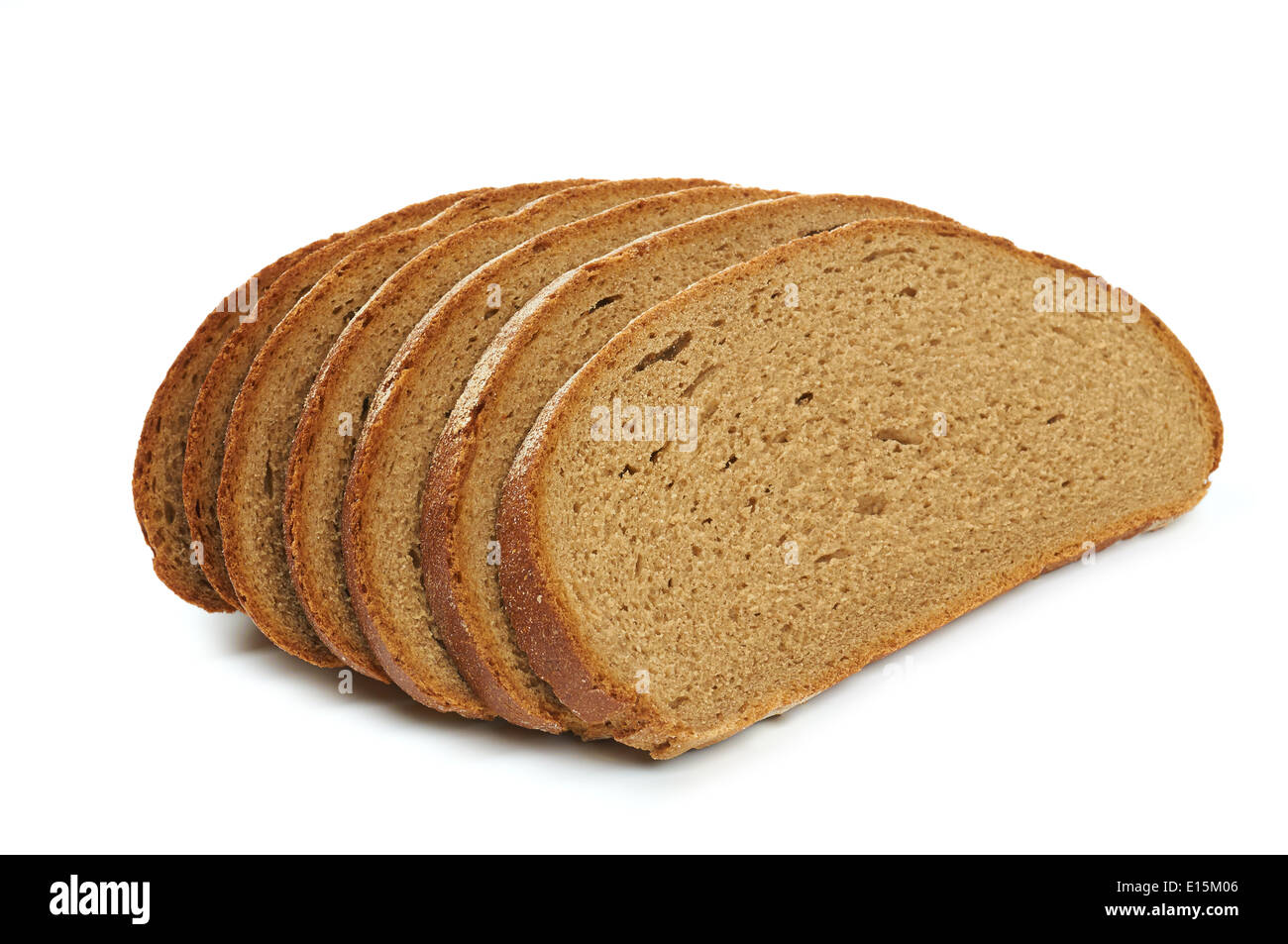 Sliced rye bread isolated on white background Stock Photo