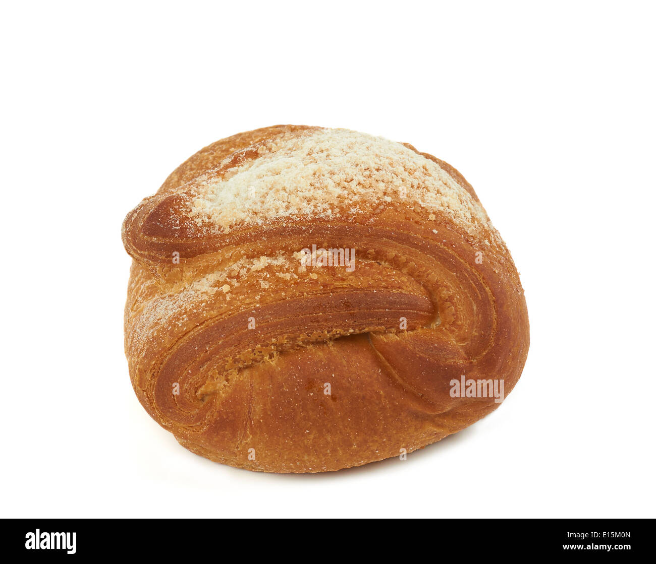 Puff pastry roll isolated on the white background Stock Photo