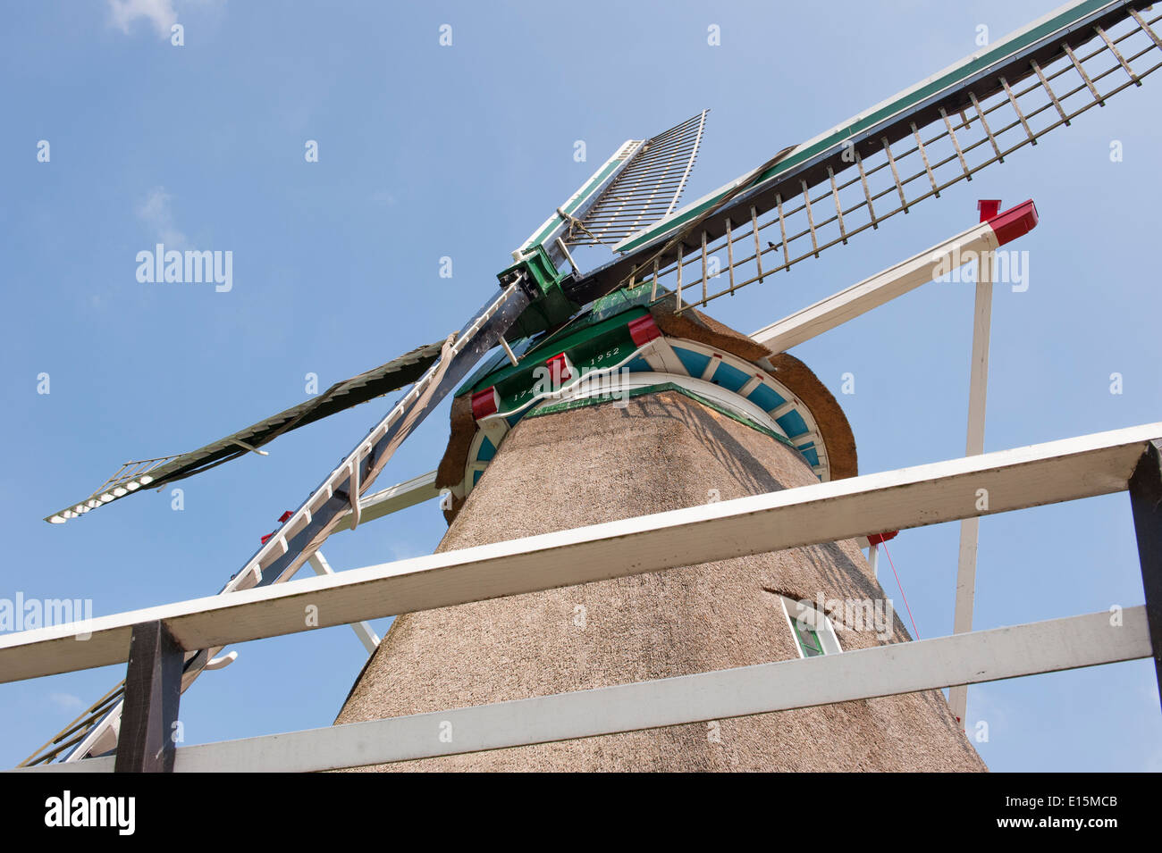 Traditional Dutch straw windmill from bottom to top Stock Photo Alamy