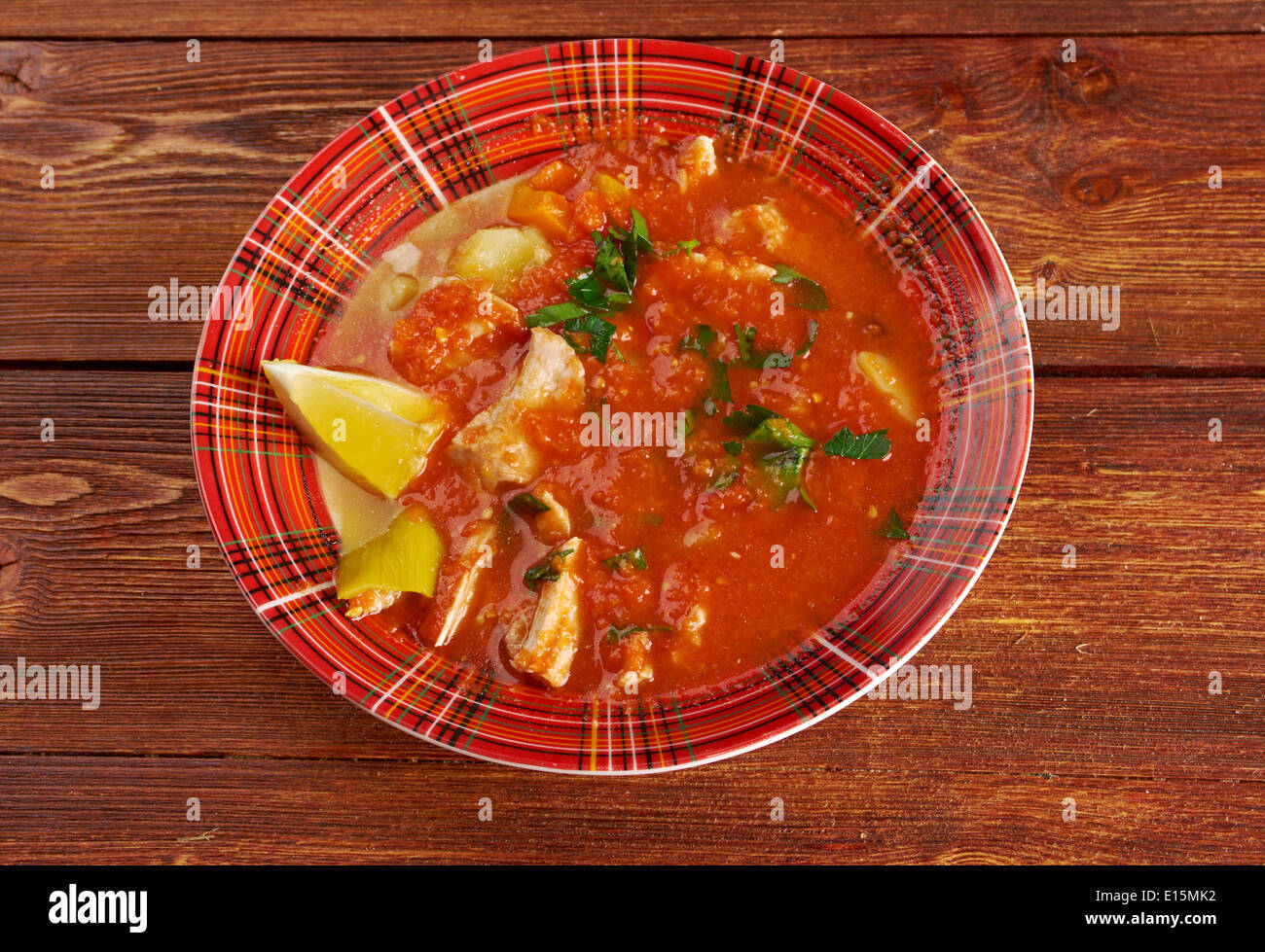 Birria spicy Mexican meat stew .Originally from Jalisco Stock Photo