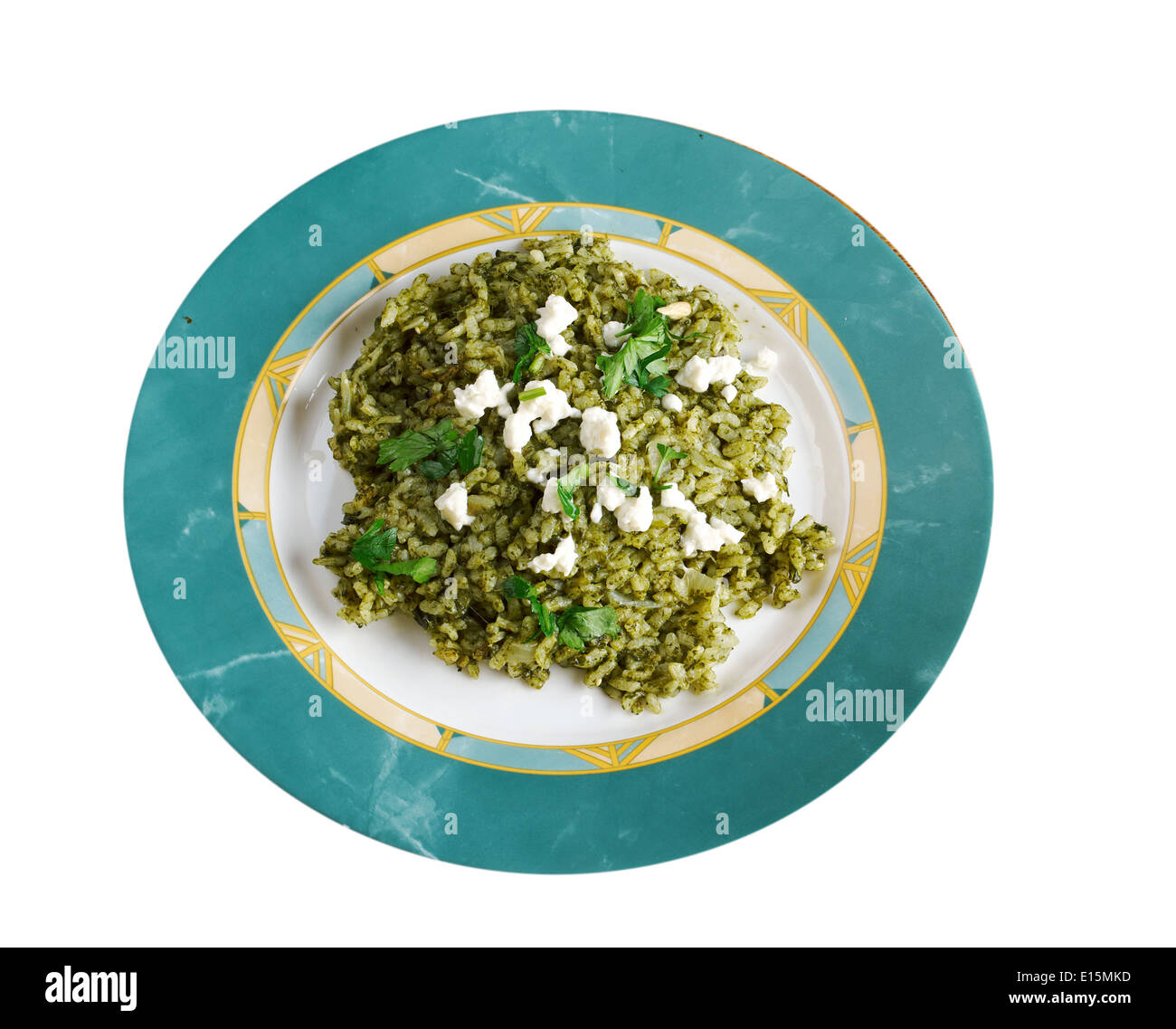 spanakorizo Spinach and rice greek dish Stock Photo Alamy