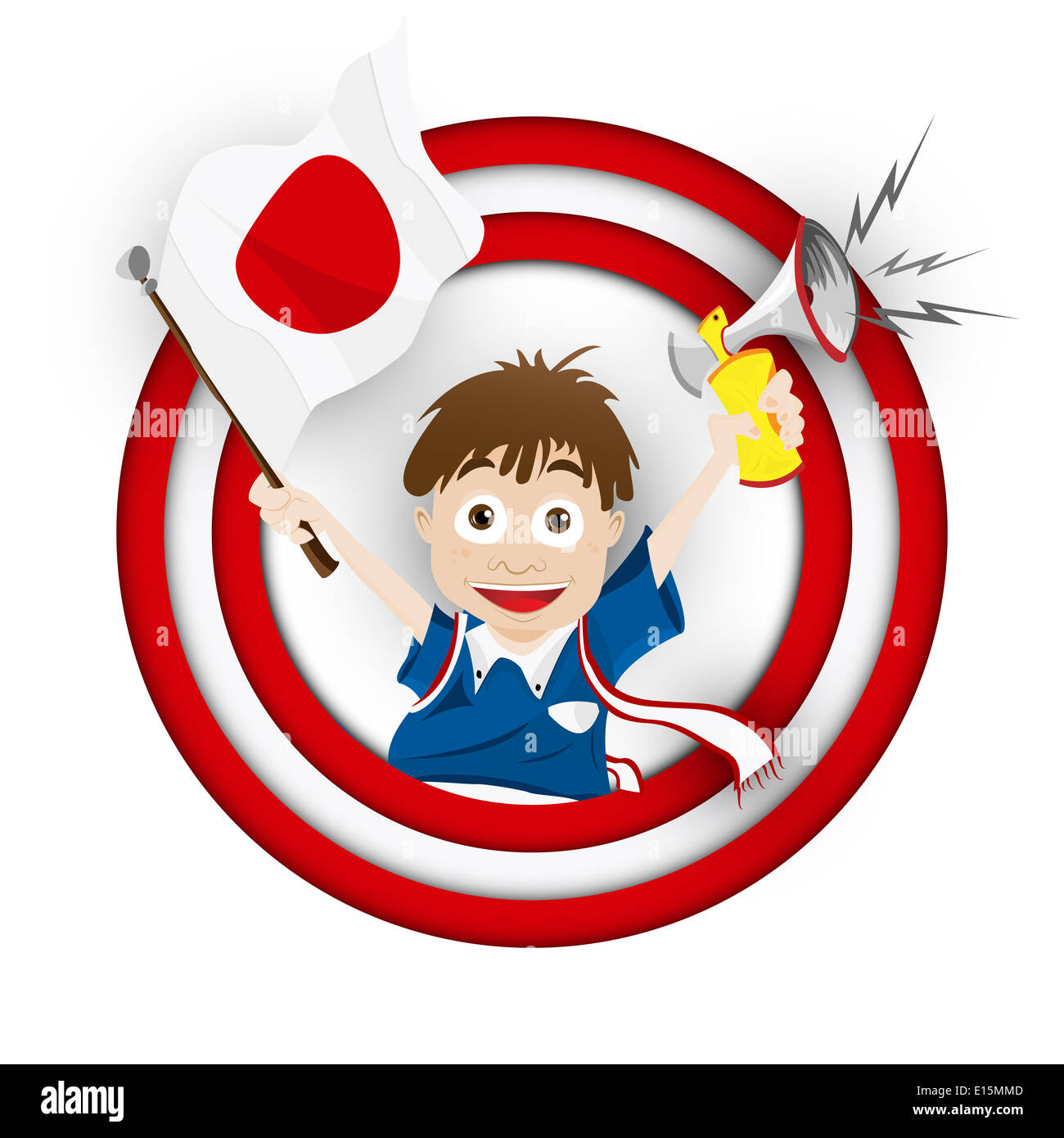 Vector - Japan Soccer Fan Flag Cartoon Stock Photo - Alamy