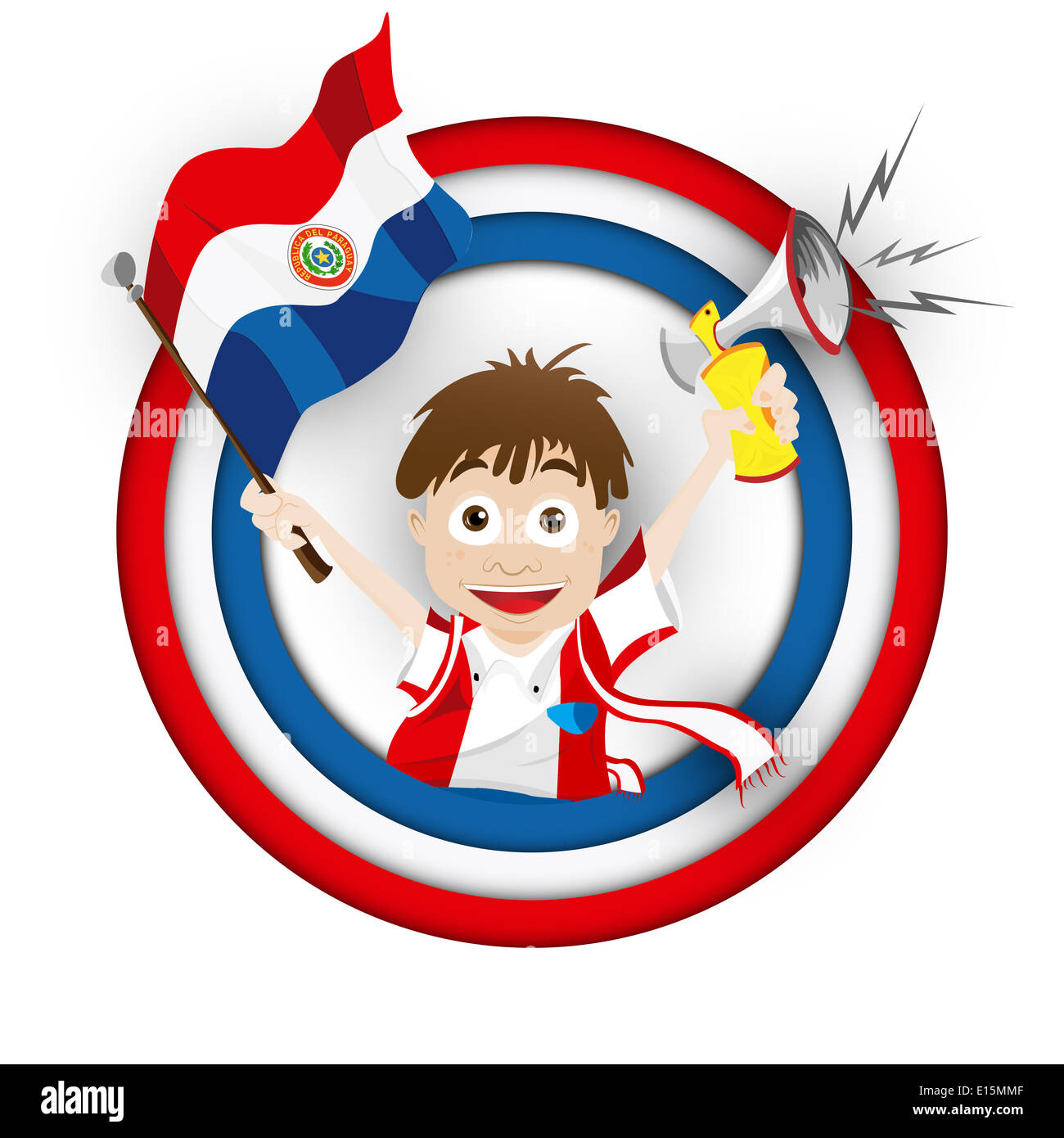 Vector Paraguay Soccer Fan Flag Cartoon Stock Photo Alamy