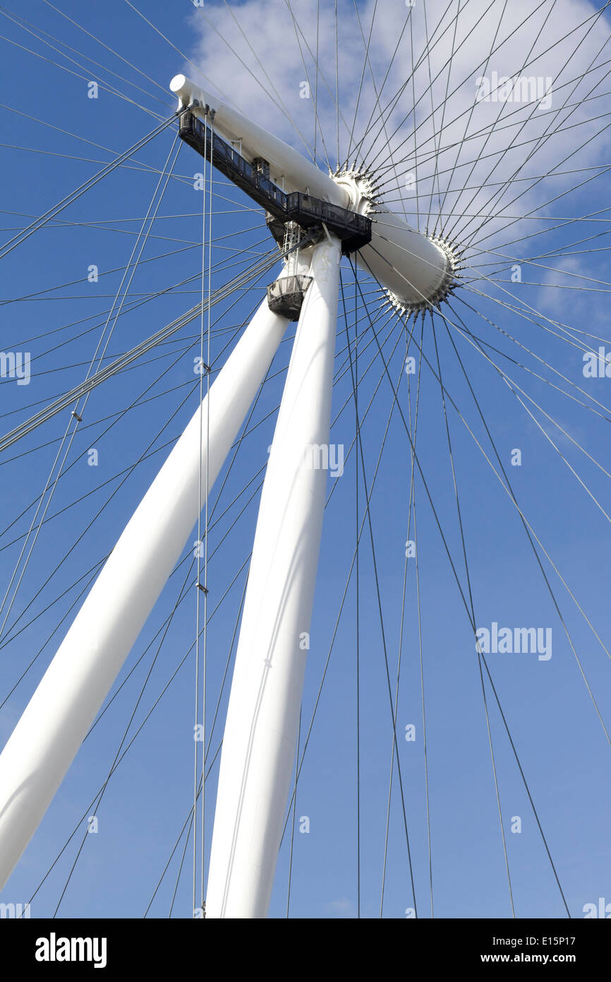 A View of the London Eye on the Banks of the river Thames London City Stock Photo