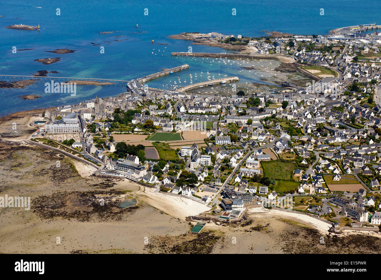 Roscoff (Finistère department) aerial view Stock Photo