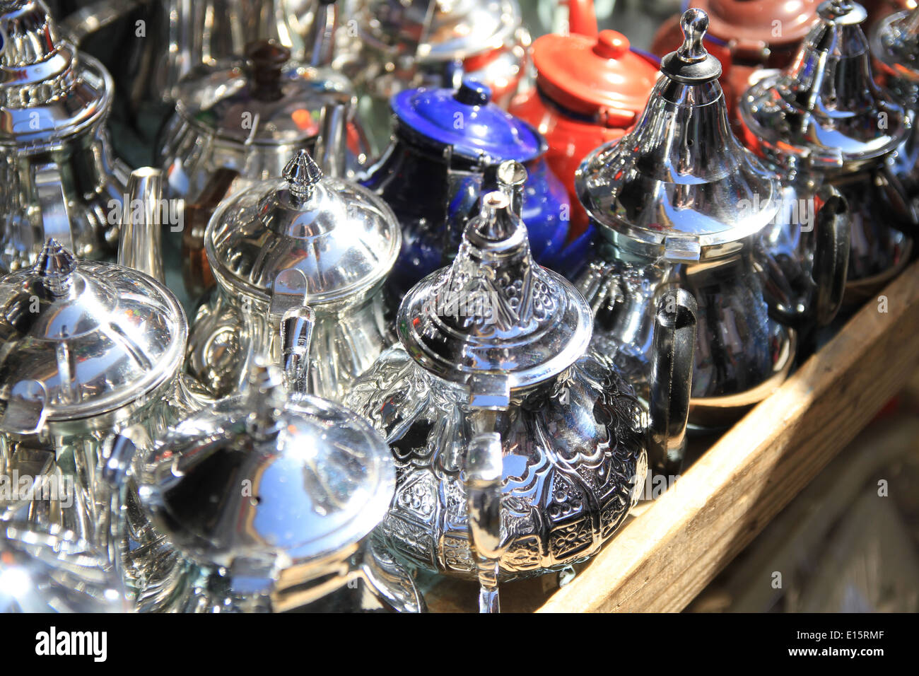 Moroccan tea kettles Stock Photo - Alamy