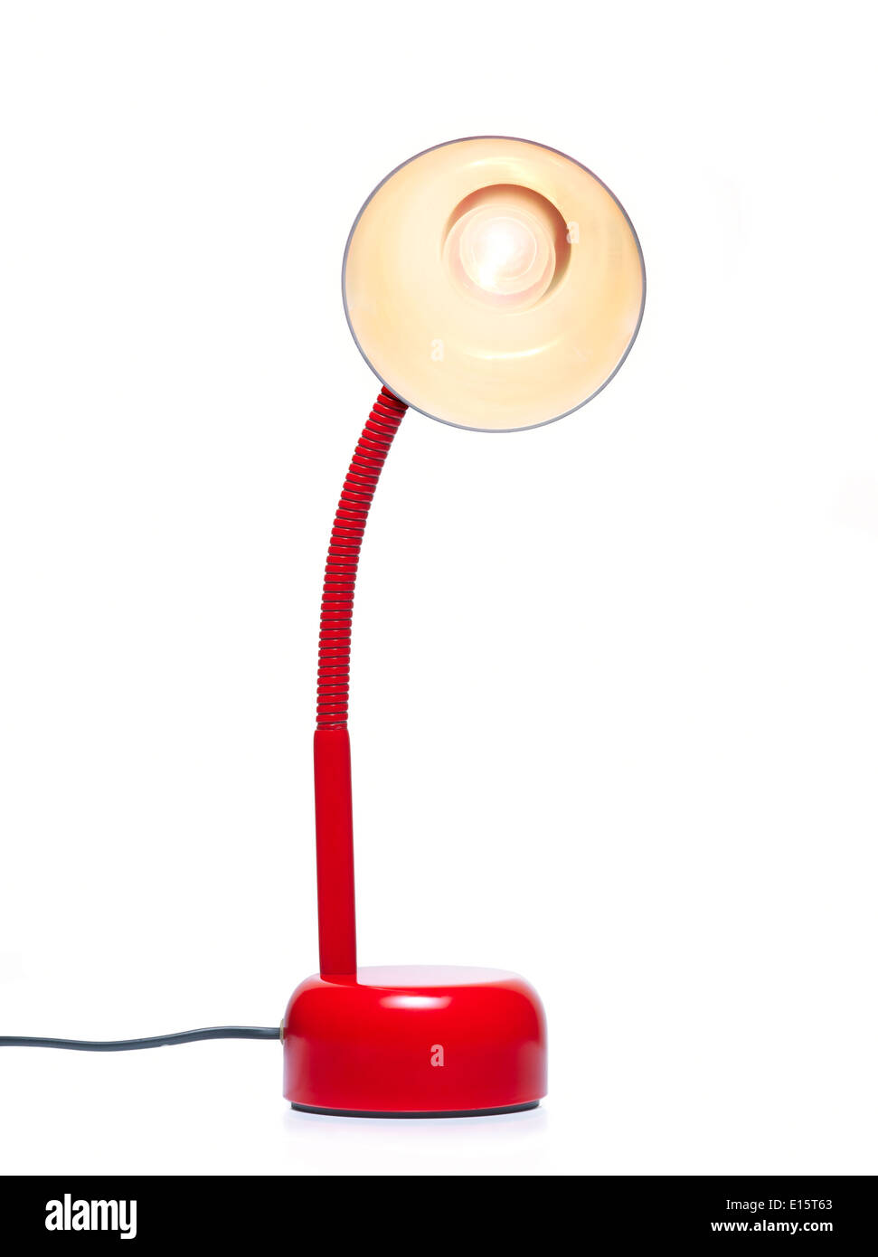 Desk lamp lighting on. Clipping path Stock Photo