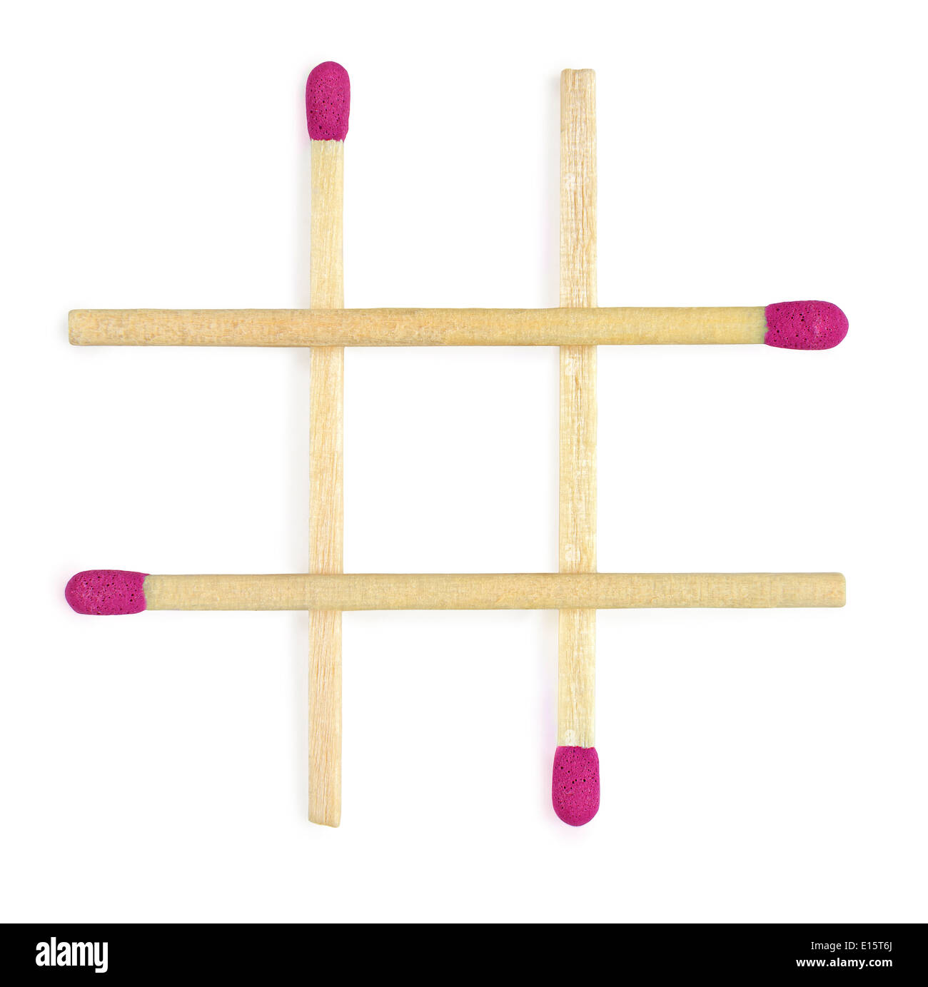 Tic tac toe play matches red color Stock Photo
