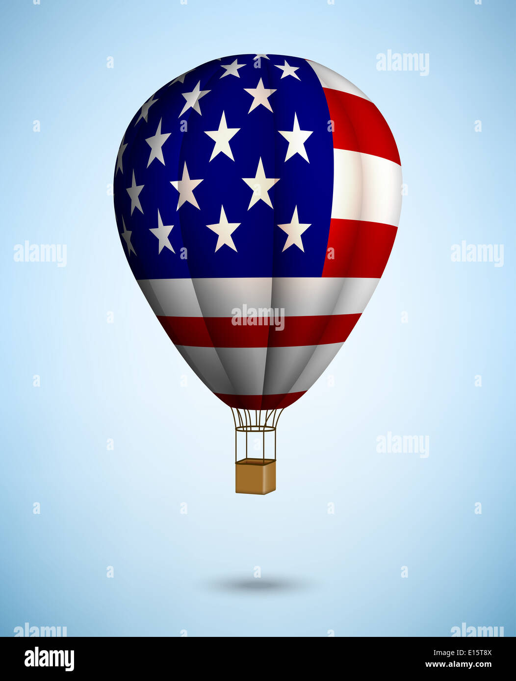 hot air balloon on blue sky background Stock Photo - Alamy