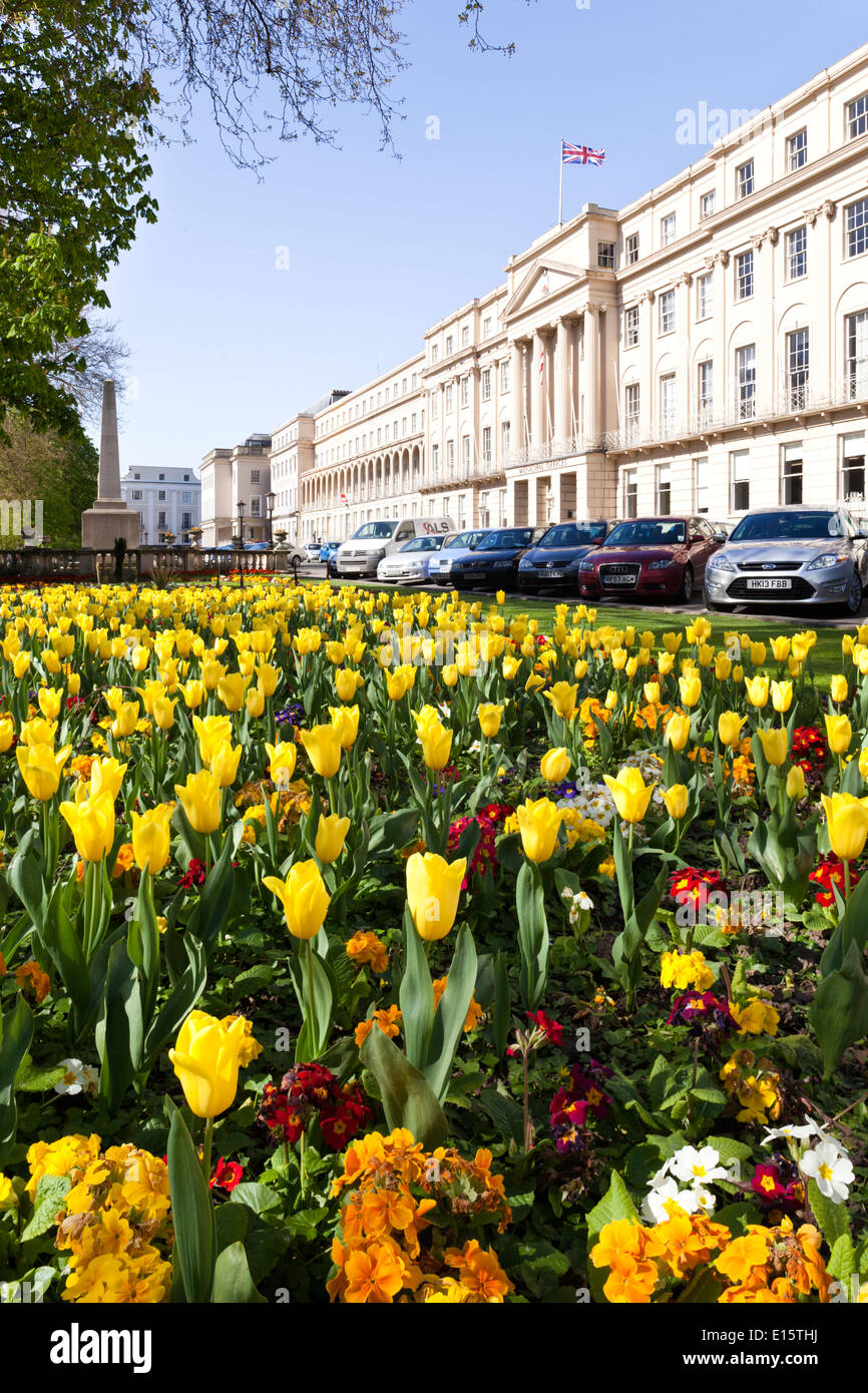 Springtime at The Municipal Offices, The Promenade, Cheltenham Spa, Gloucestershire UK Stock Photo