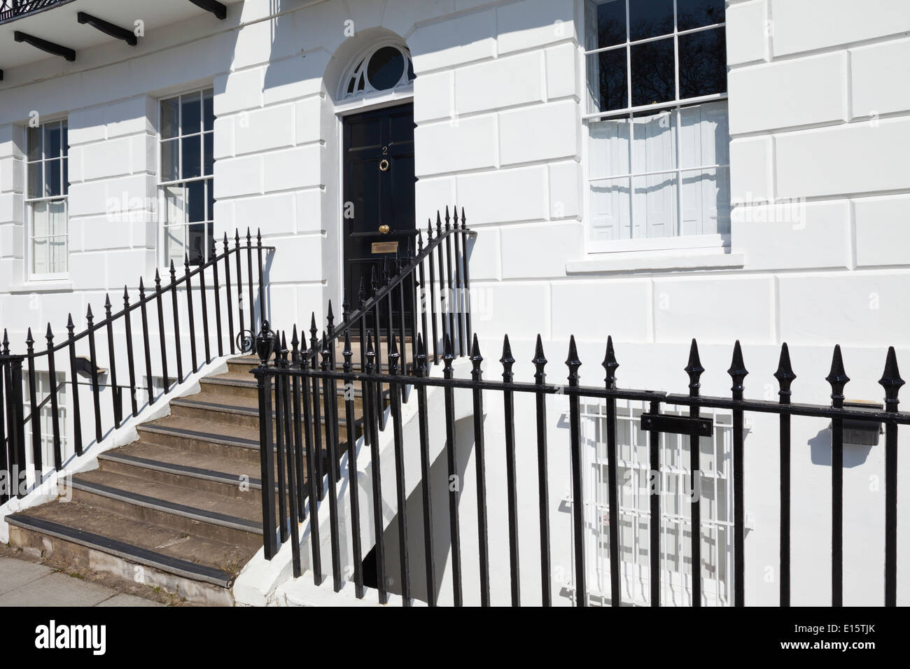 Regency architecture in Royal Crescent, Cheltenham Spa, Gloucestershire UK Stock Photo