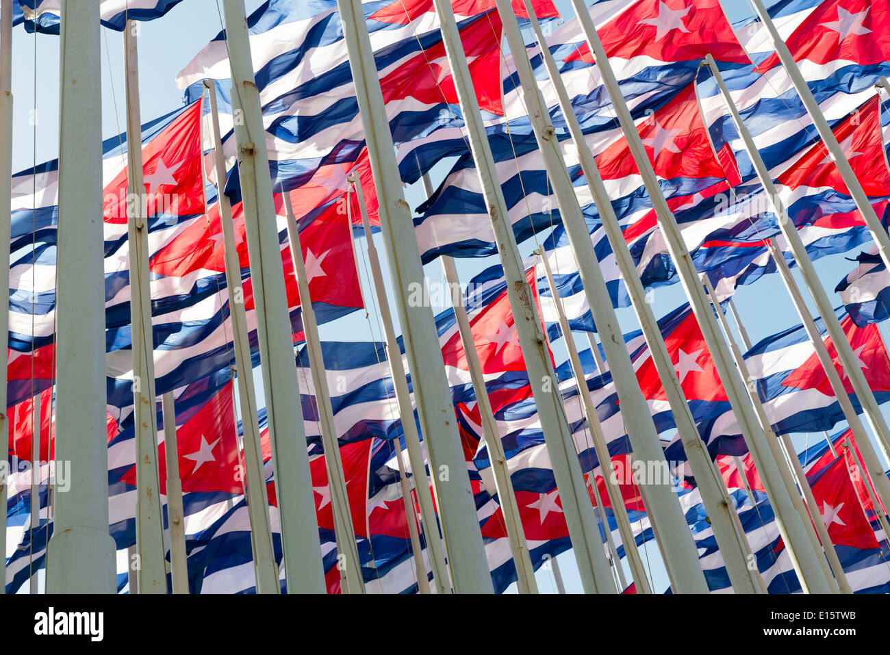 Group of cuban flags in the wind Stock Photo Alamy