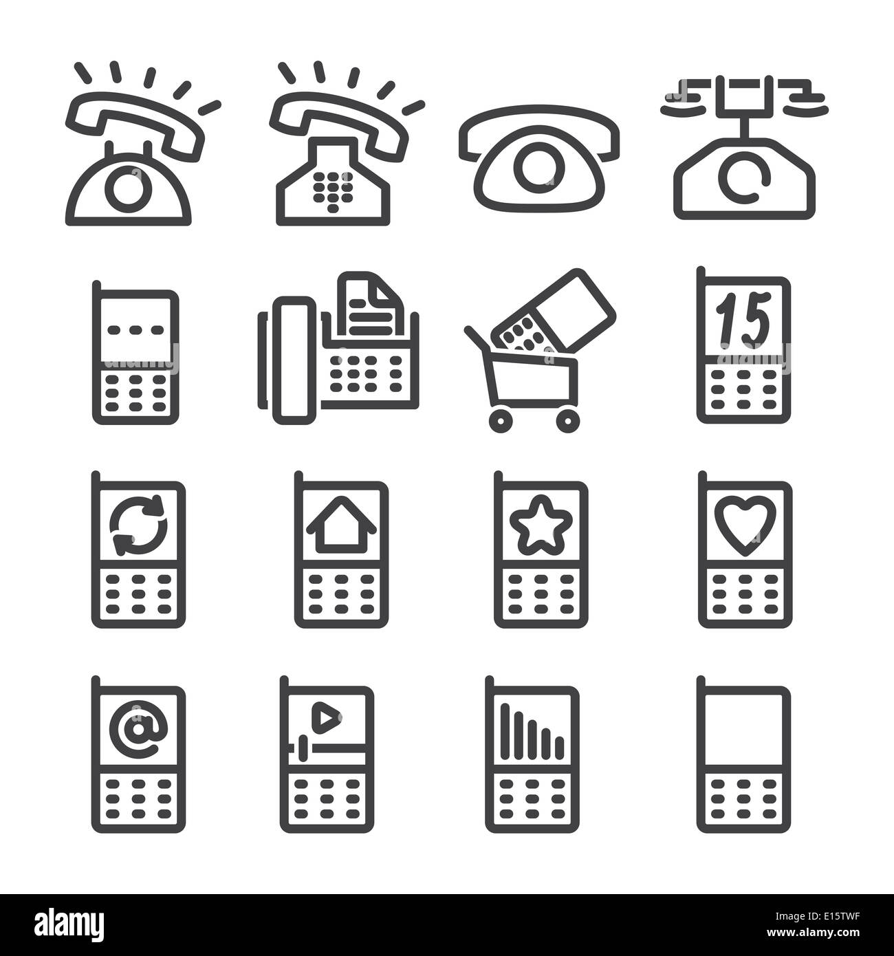Set phone icon Stock Photo - Alamy