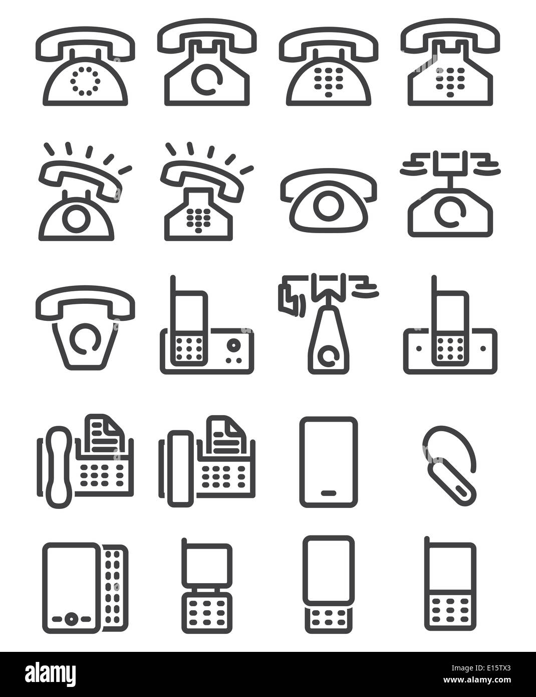 Set phone icon Stock Photo - Alamy