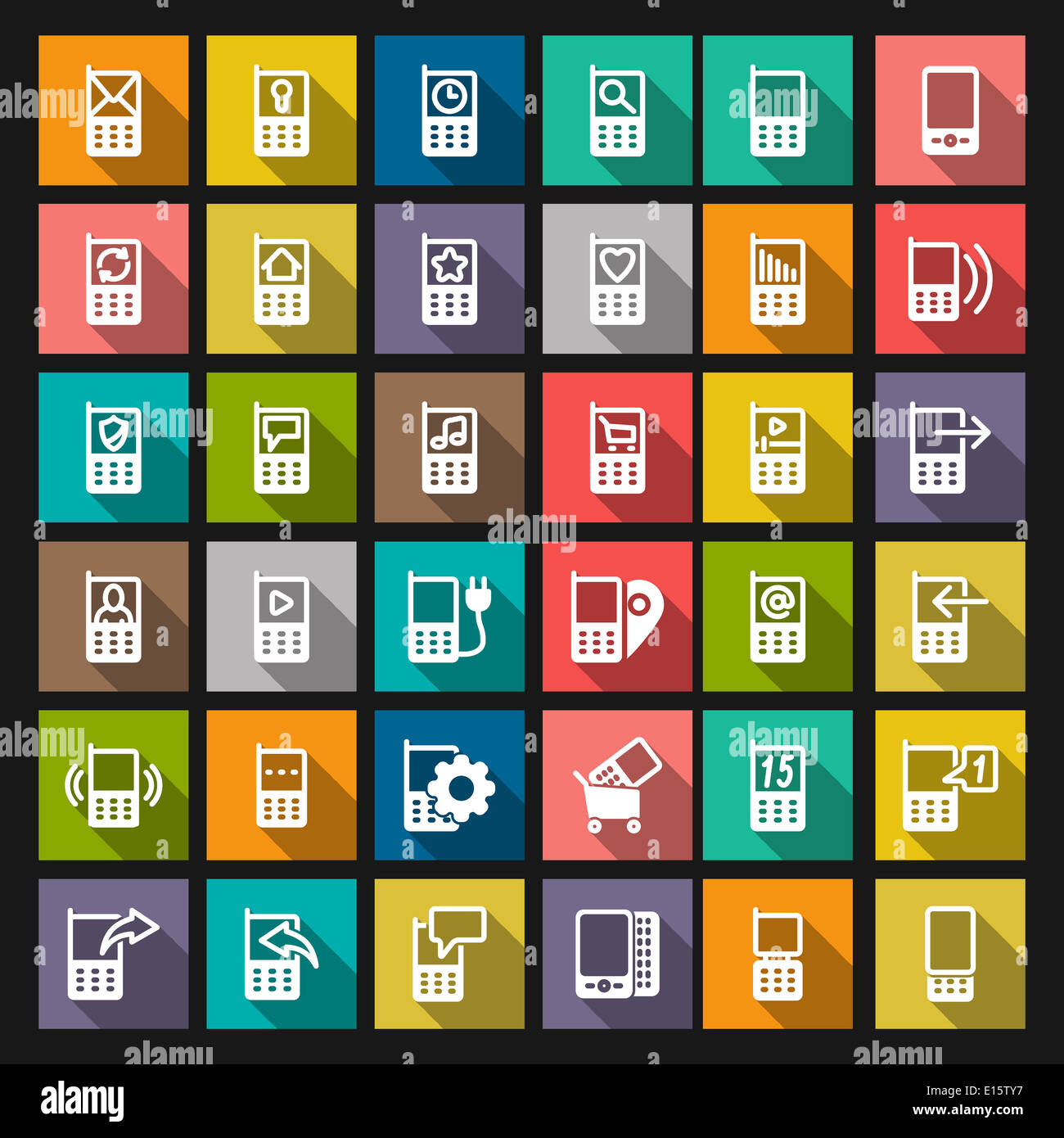 Set phone icon Stock Photo - Alamy
