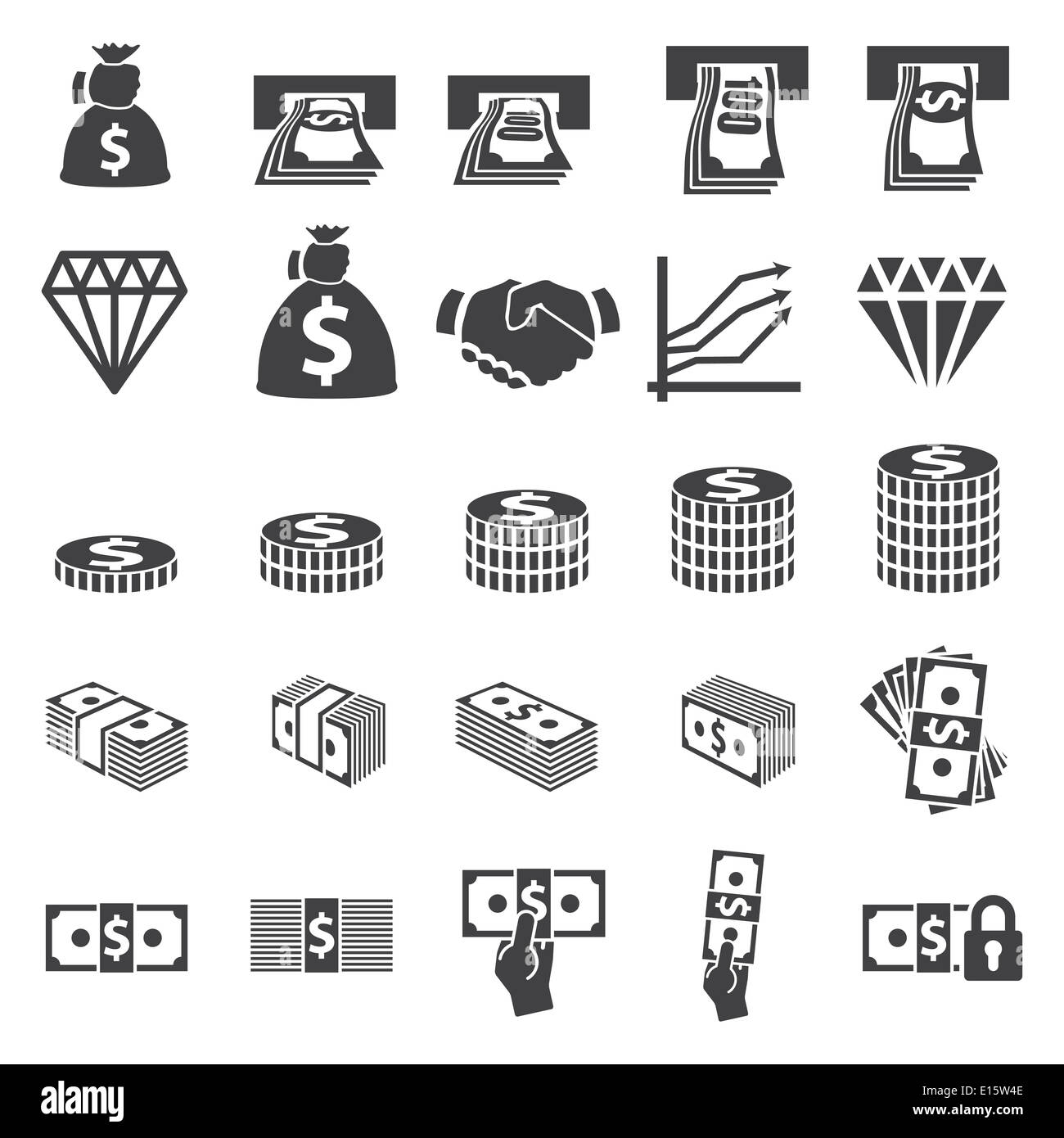 Money set icon Stock Photo - Alamy