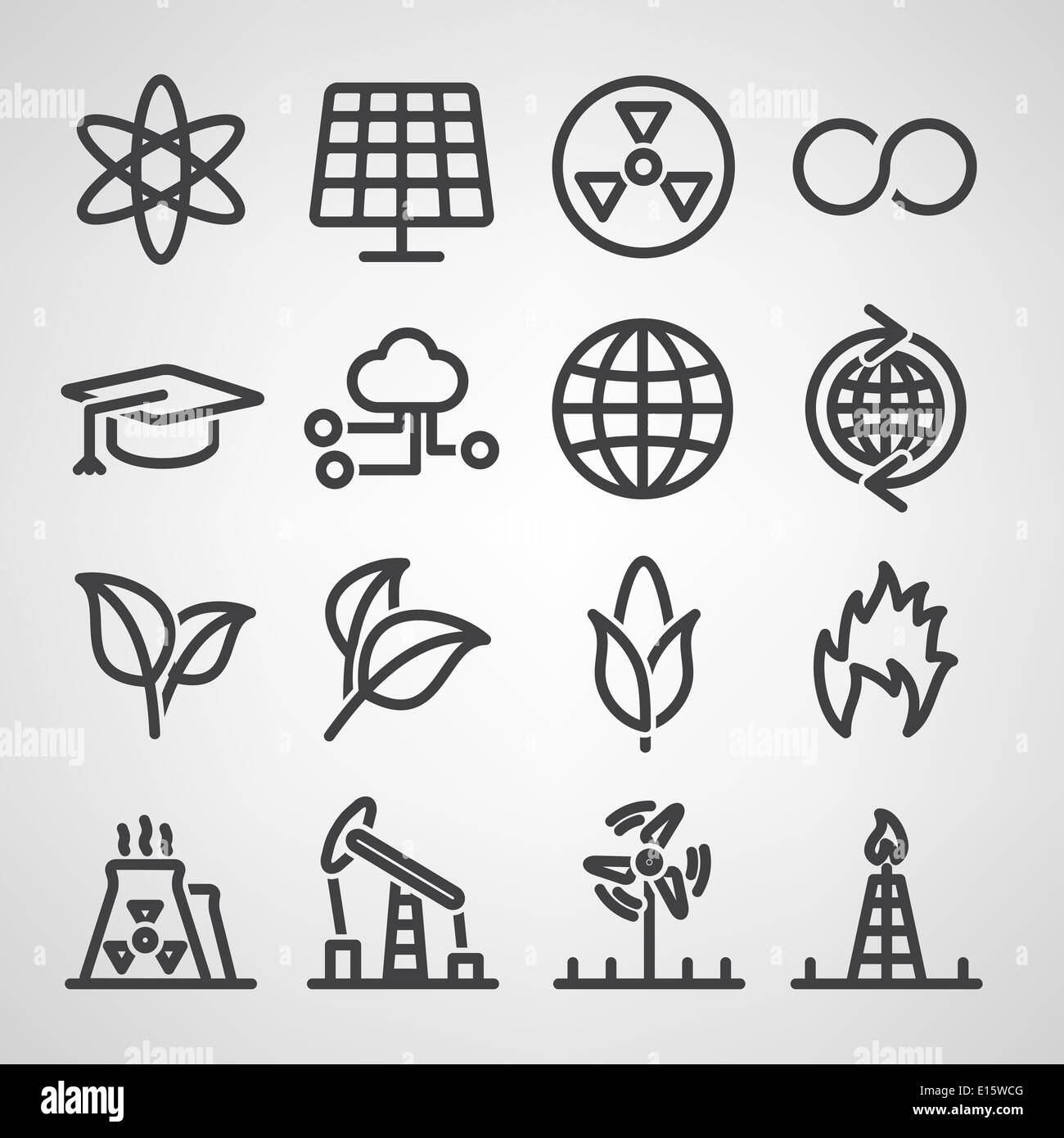 Energy and resource icon set Stock Photo