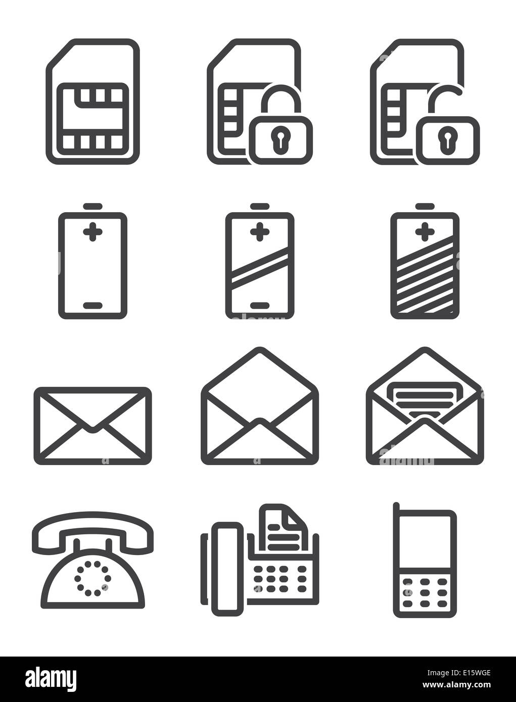 Set phone icon Stock Photo - Alamy
