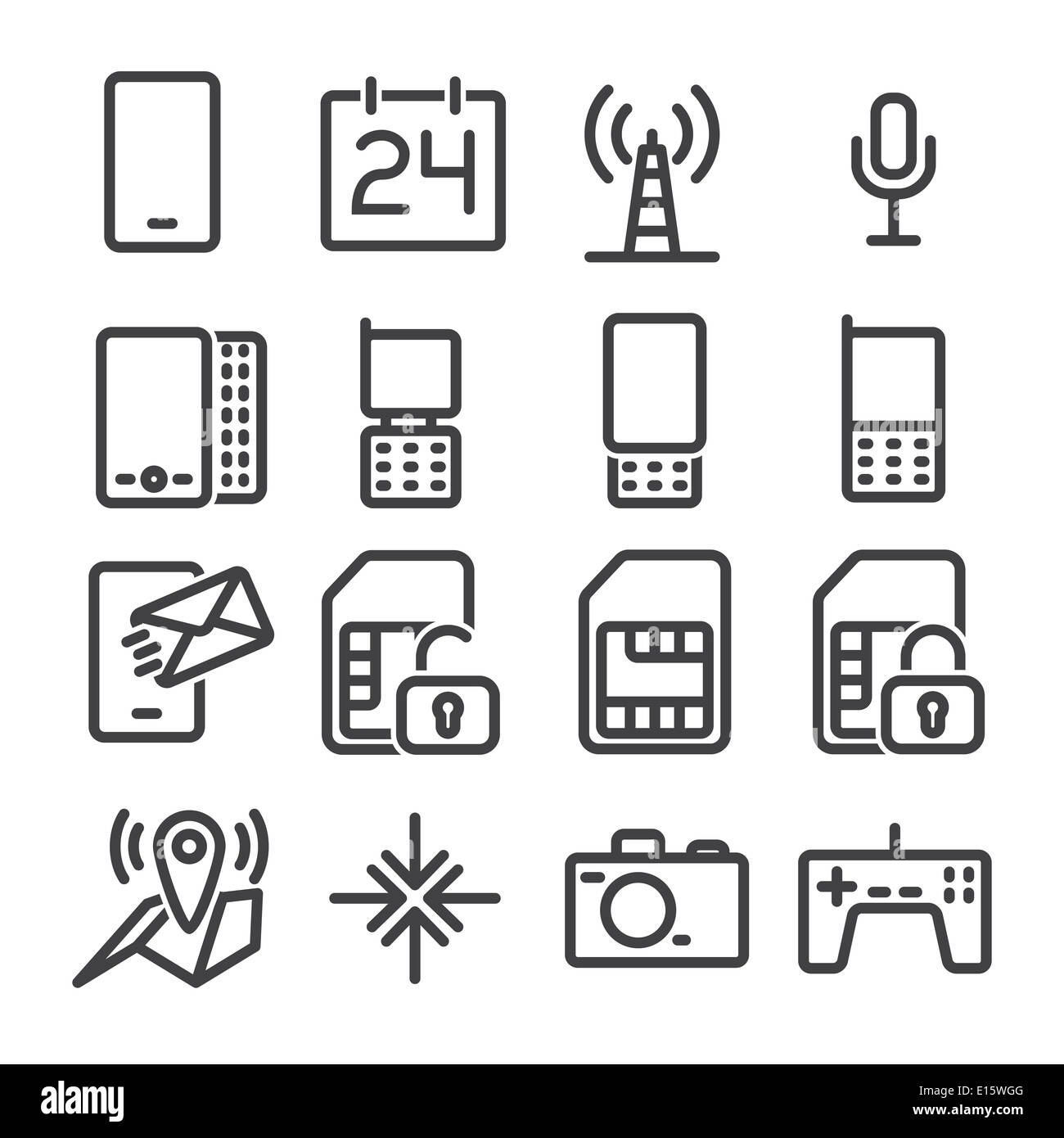 Set phone icon Stock Photo - Alamy