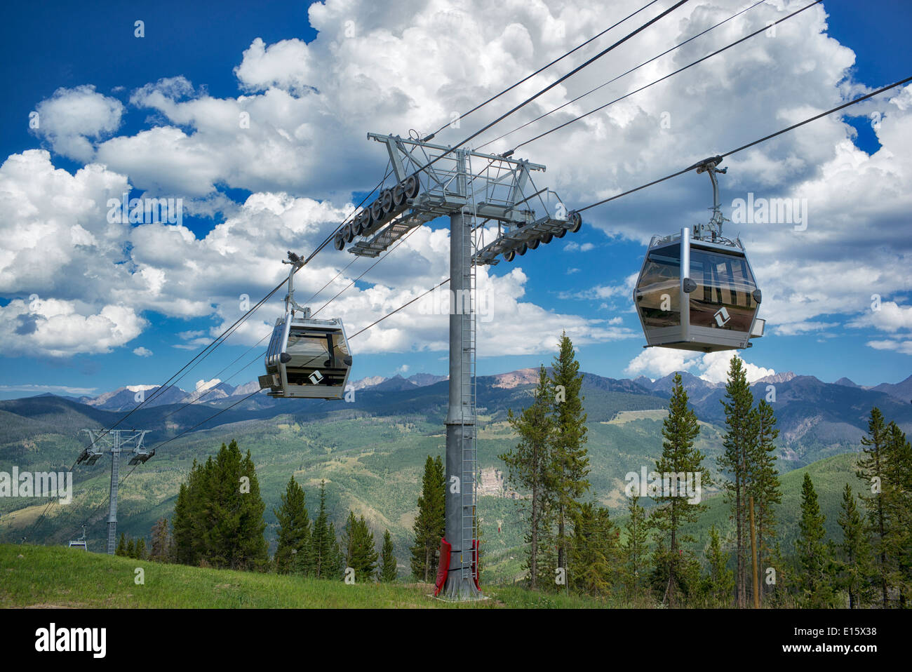 Gondola tram from Vail, Colorado Stock Photo
