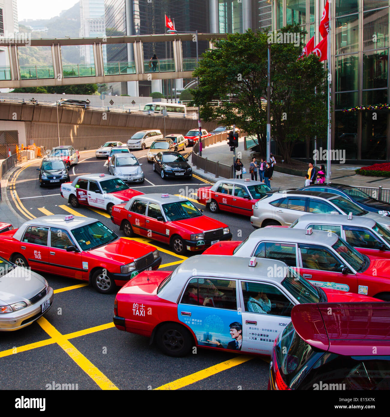 Traffic jam in Hong Kong Stock Photo