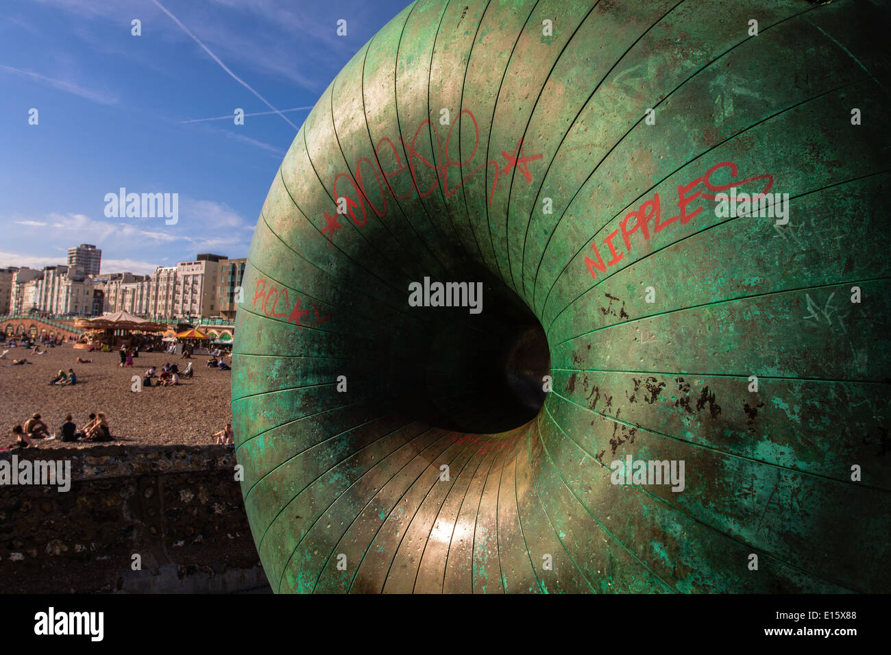 Bronze sculpture on Brighton seafront Stock Photo Alamy