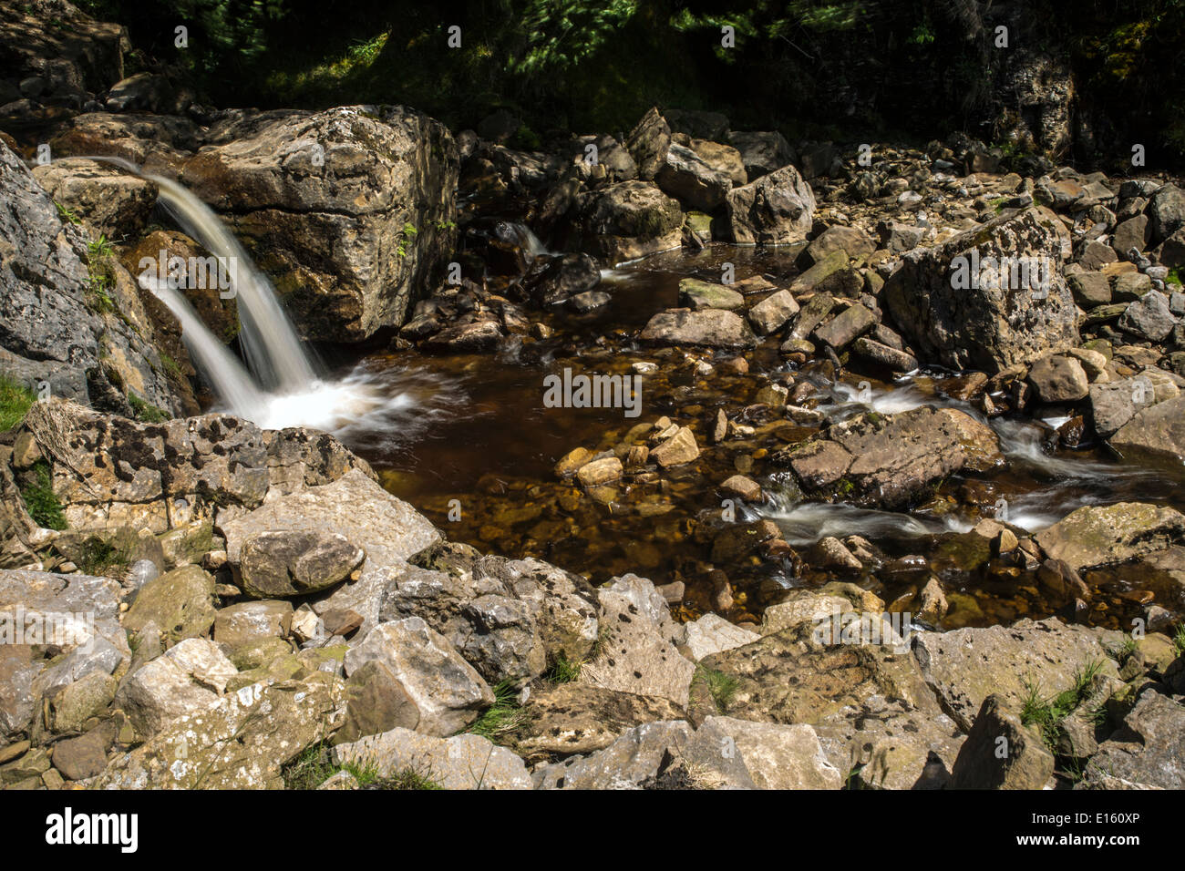 Lower Swinner Gill Waterfall, Keld, North Yorkshire Stock Photo