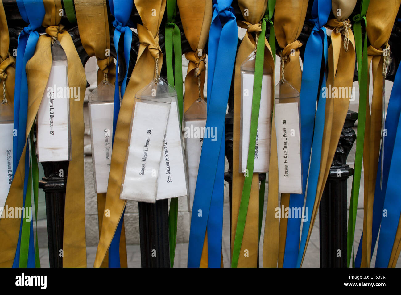 Ribbons of remembrance on Marble Collegiate Church, Manhatten NYC Stock ...