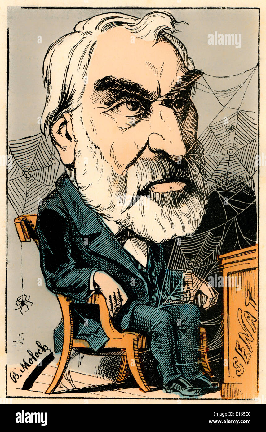 Pierre Clément Eugène Pelletan, 1813 - 1884, a French writer, journalist and politician, Political caricature, 1882, by Alphonse Stock Photo