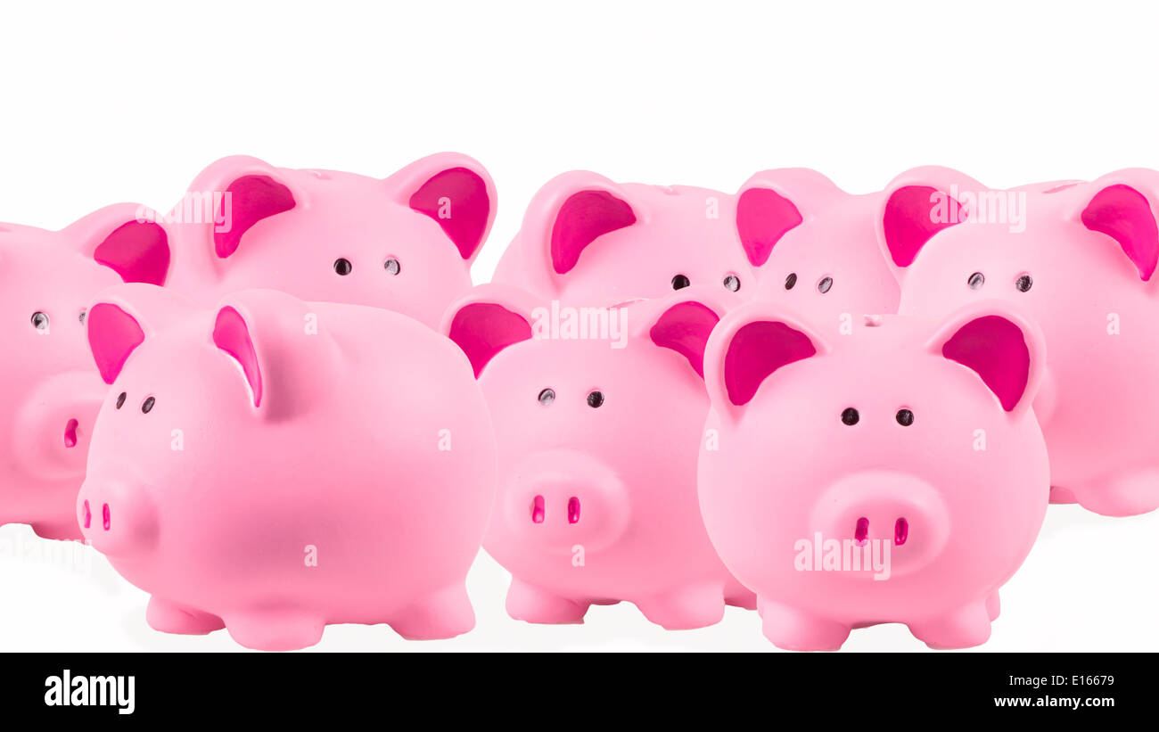 pink piggybanks Stock Photo