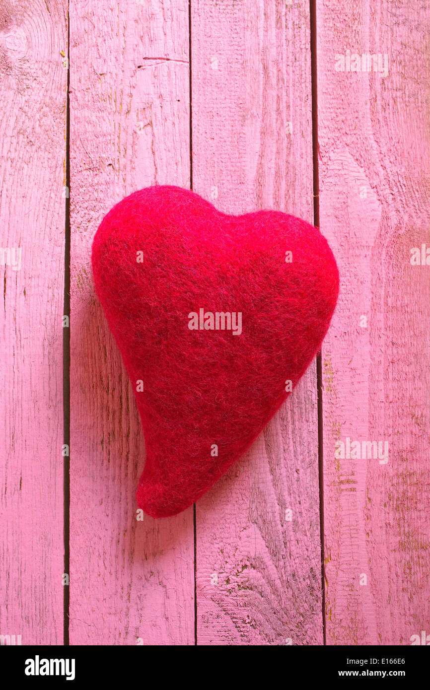 Red felt heart Stock Photo Alamy