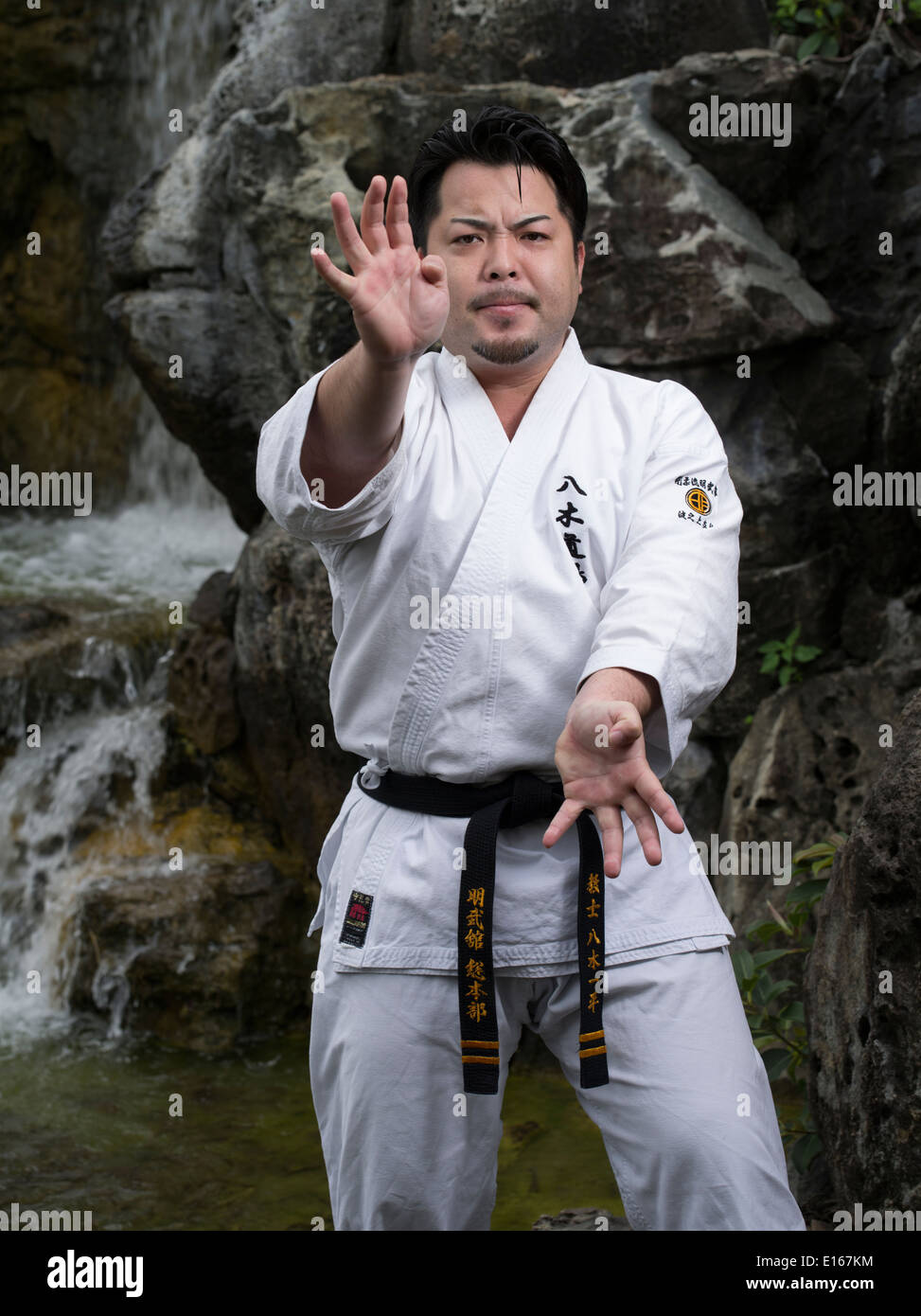 Ippei Yagi -of Meibukan Karate - at Fukushu En, Naha, Okinawa, Japan Stock Photo - Alamy