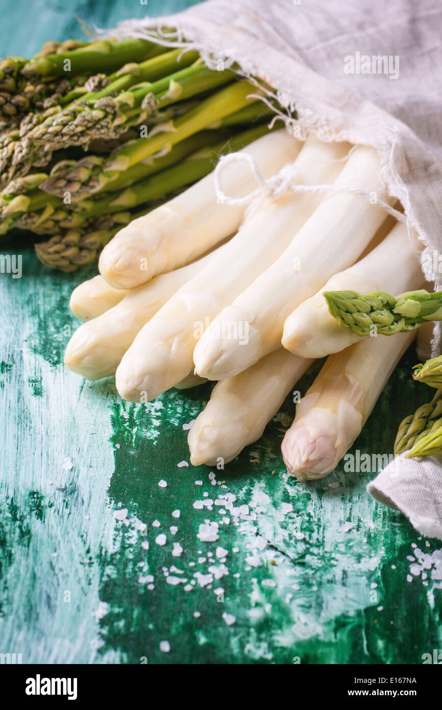 Green and white asparagus Stock Photo Alamy