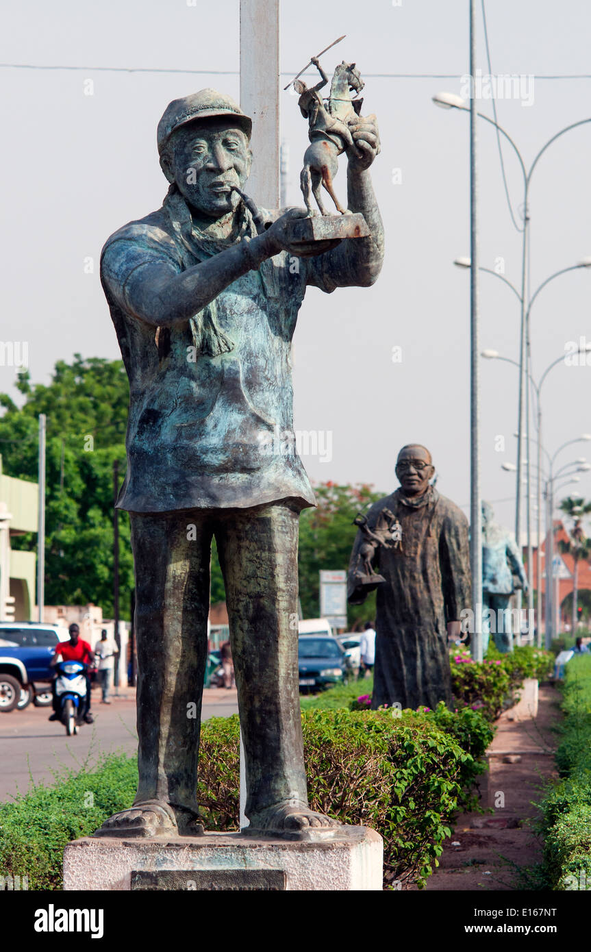 Sembene Ousmane statue, Avenue Thevenoud, Ouagadougou, Burkina Faso