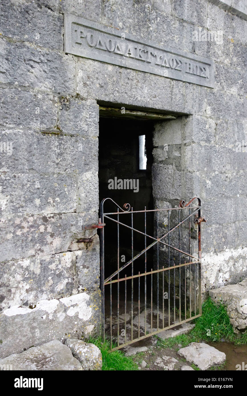 Gated Entrance to The Hospice, Hampsfell, Near Grange-Over-Sands, Cumbria, England, UK Stock Photo