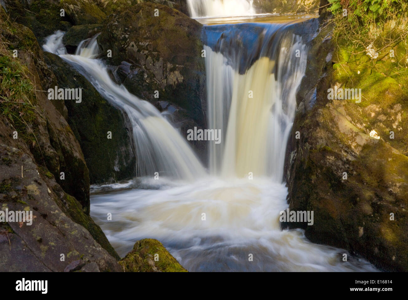 Pecca Twin Falls Waterfall, Ingleton, North Yorkshire Stock Photo