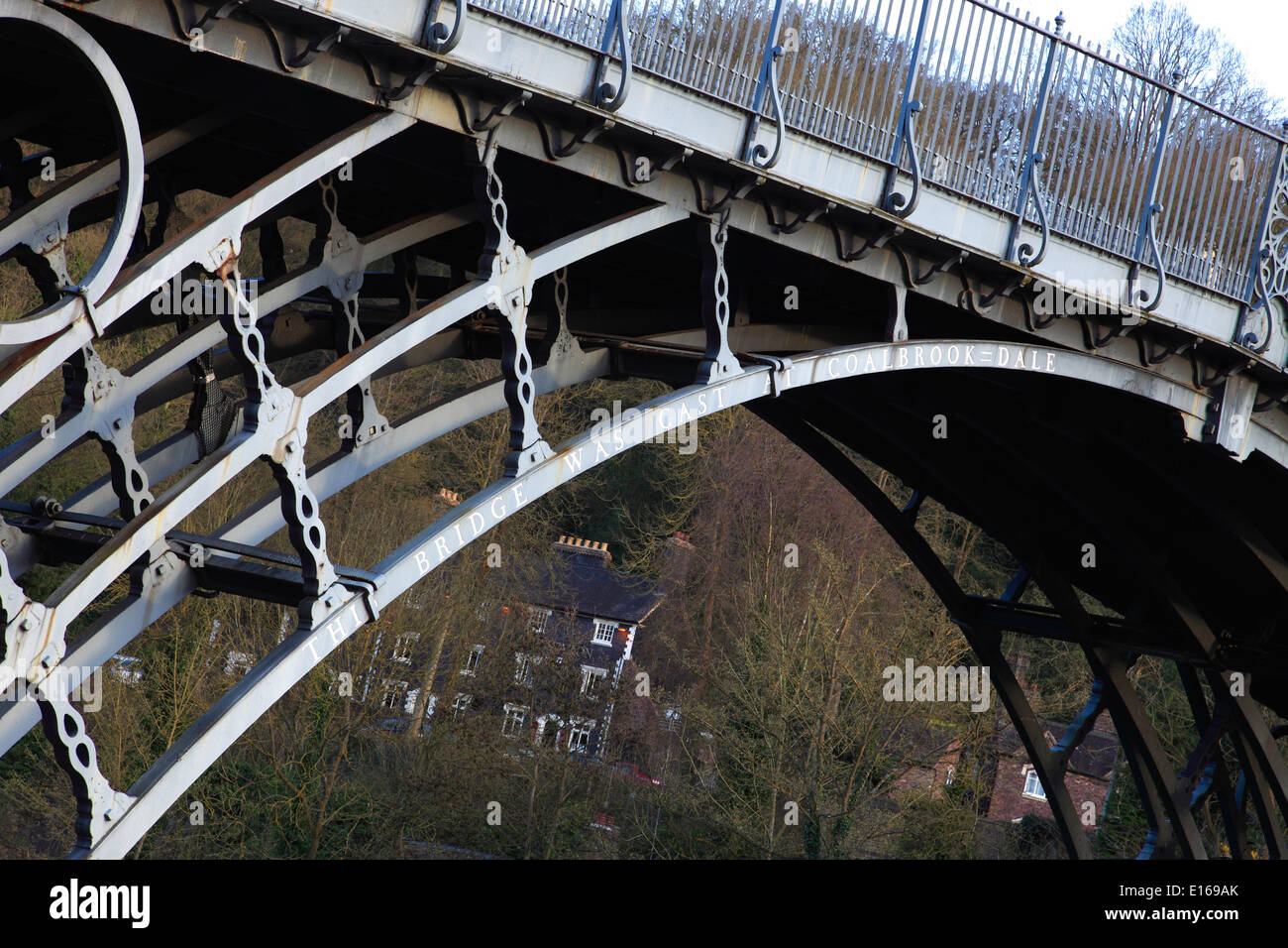 The first cast iron bridge in the world, crossing the river Severn, Coalbrookdale, Ironbridge